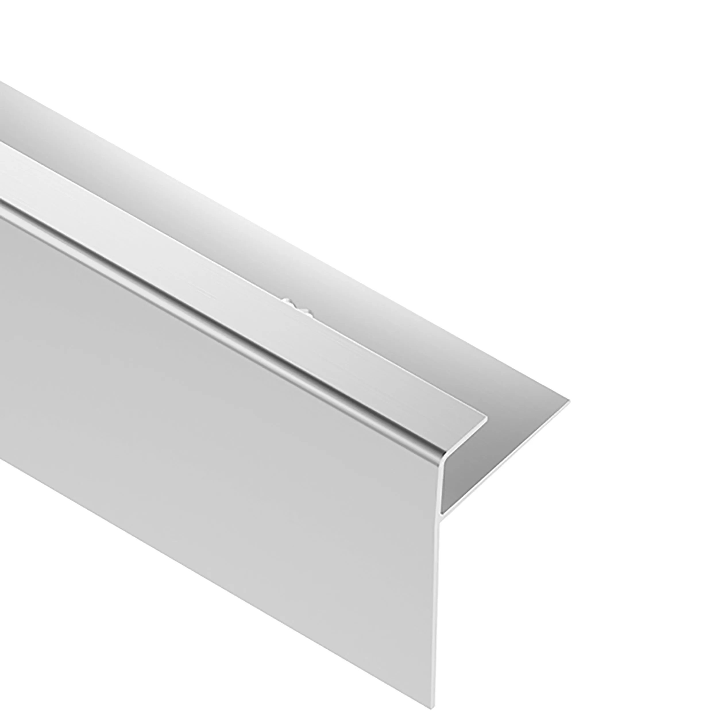 Schluter Vinpro-STP-R 1/4in. Aluminum Brushed Chrome | Floor and Decor