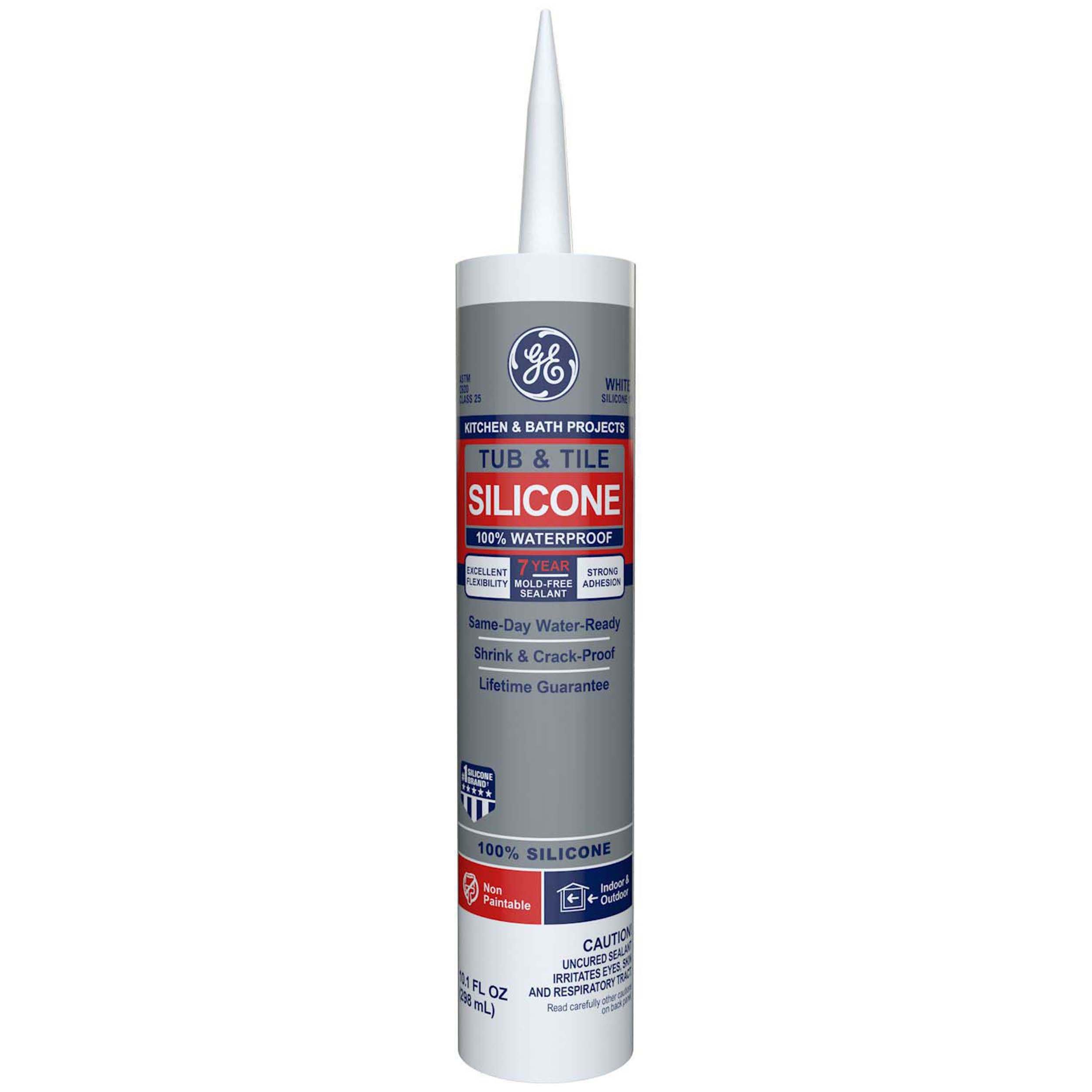 GE Tub and Tile White Silicone 10.1oz. Caulk