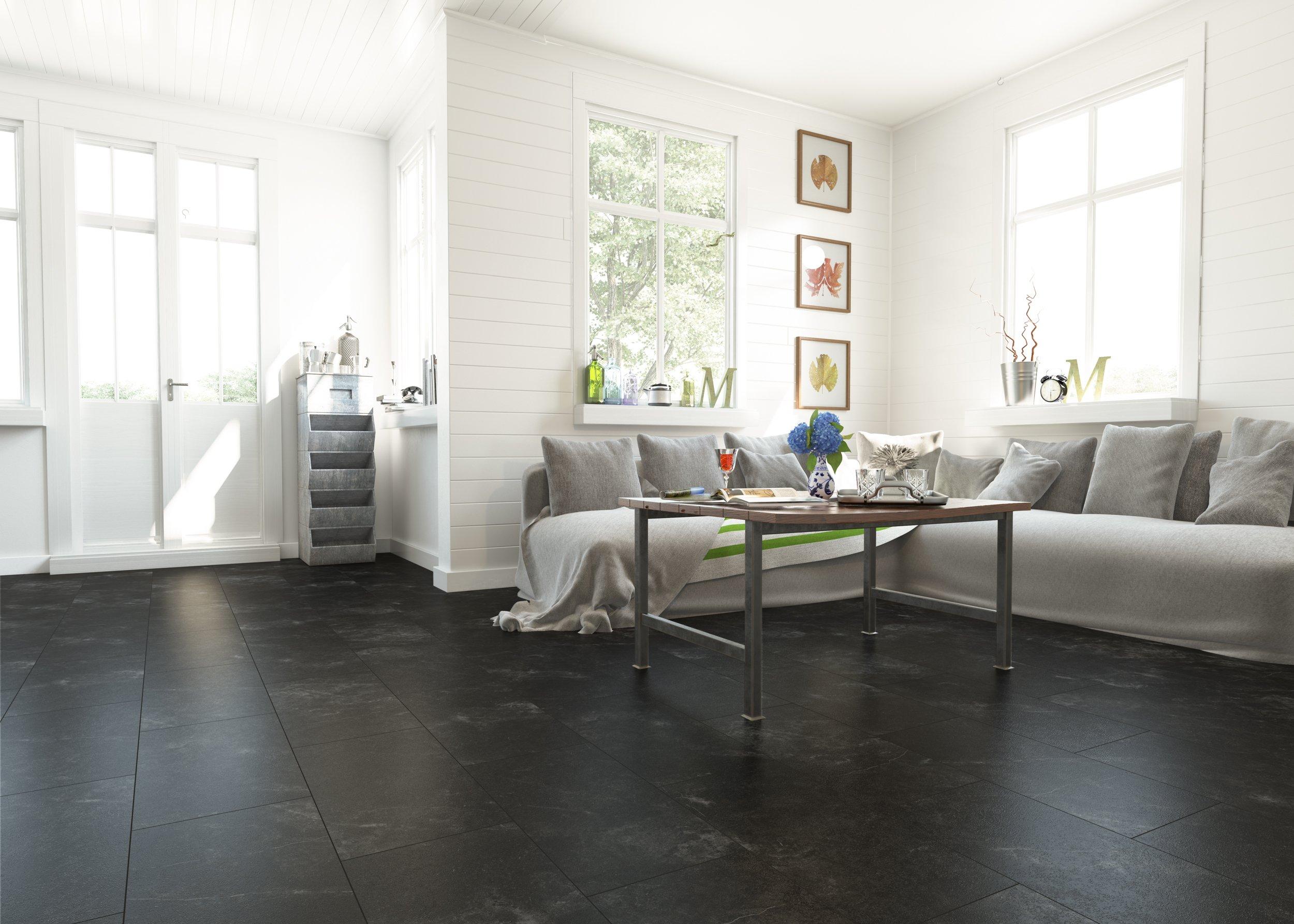 Black Marble Prima 5mm Rigid Core Vinyl Flooring