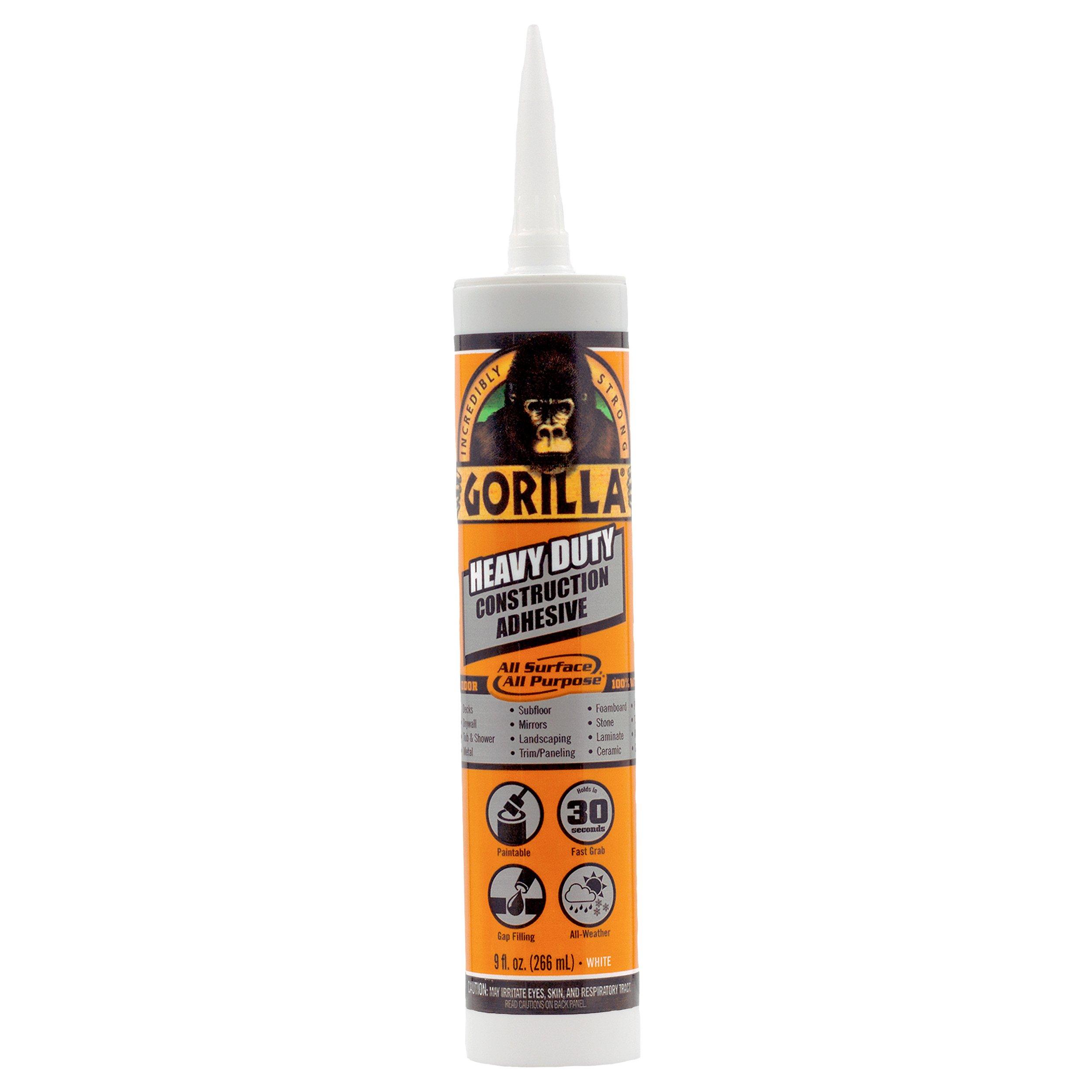 Gorilla Heavy Duty Ultimate White Polymer-based Interior/Exterior  Construction Adhesive (9-fl oz) in the Construction Adhesive department at