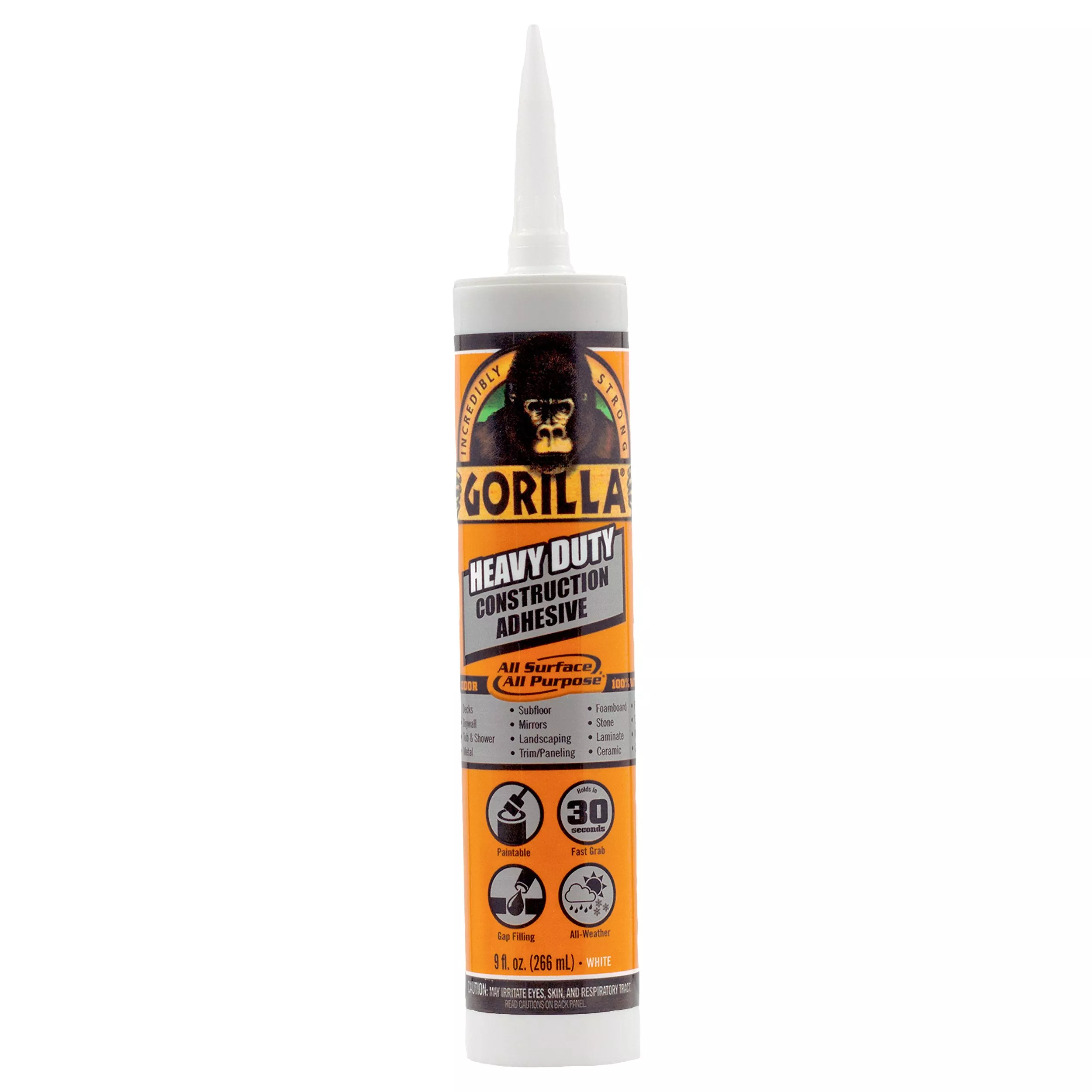 Gorilla 100% Silicone Sealant & Caulking White 10 oz.