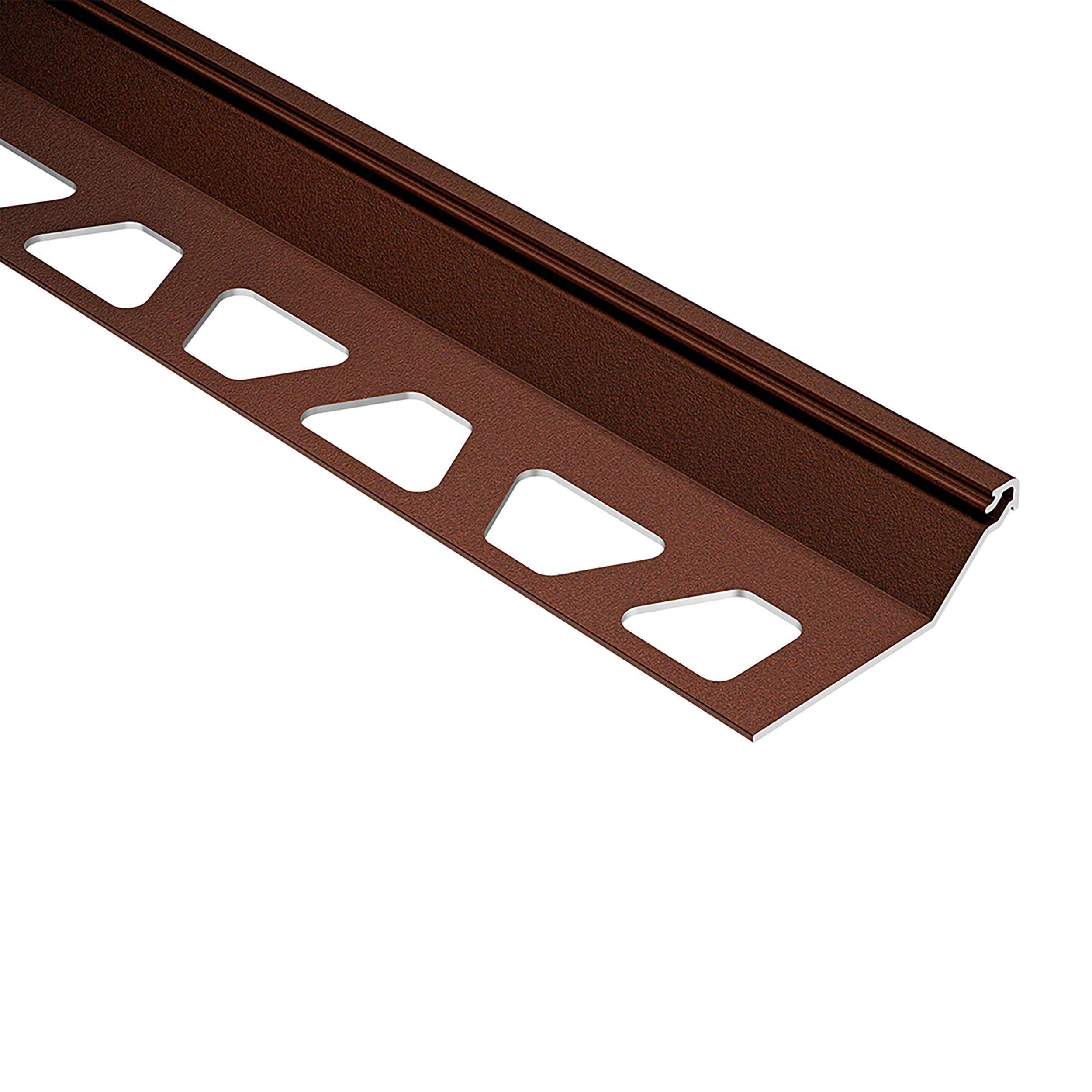 Schluter Finec-SQ Trim 1/2in. Aluminum Rusitc Brown