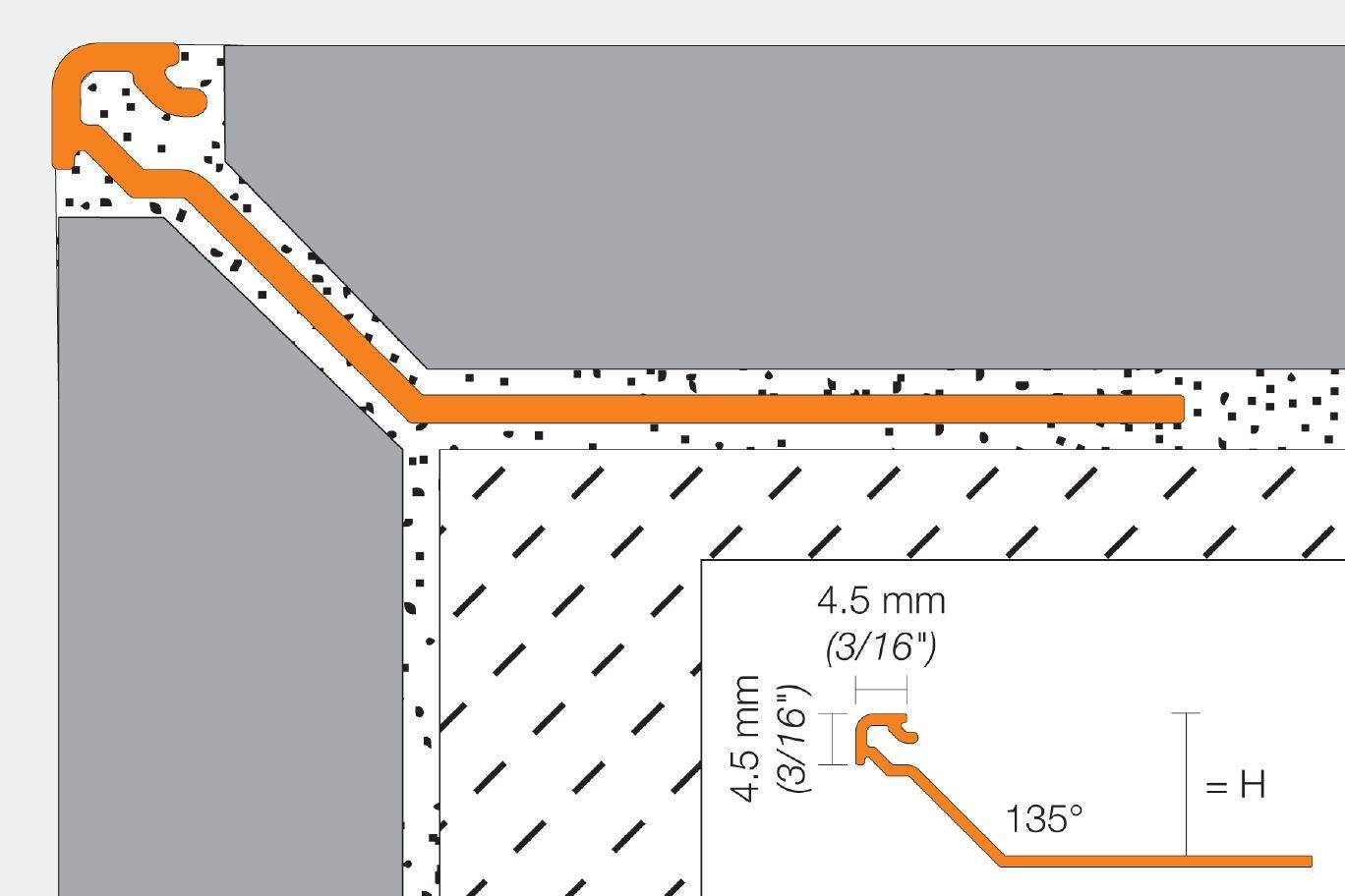 Schluter Finec-SQ Trim 7/16in. Aluminum Dark Anthracite