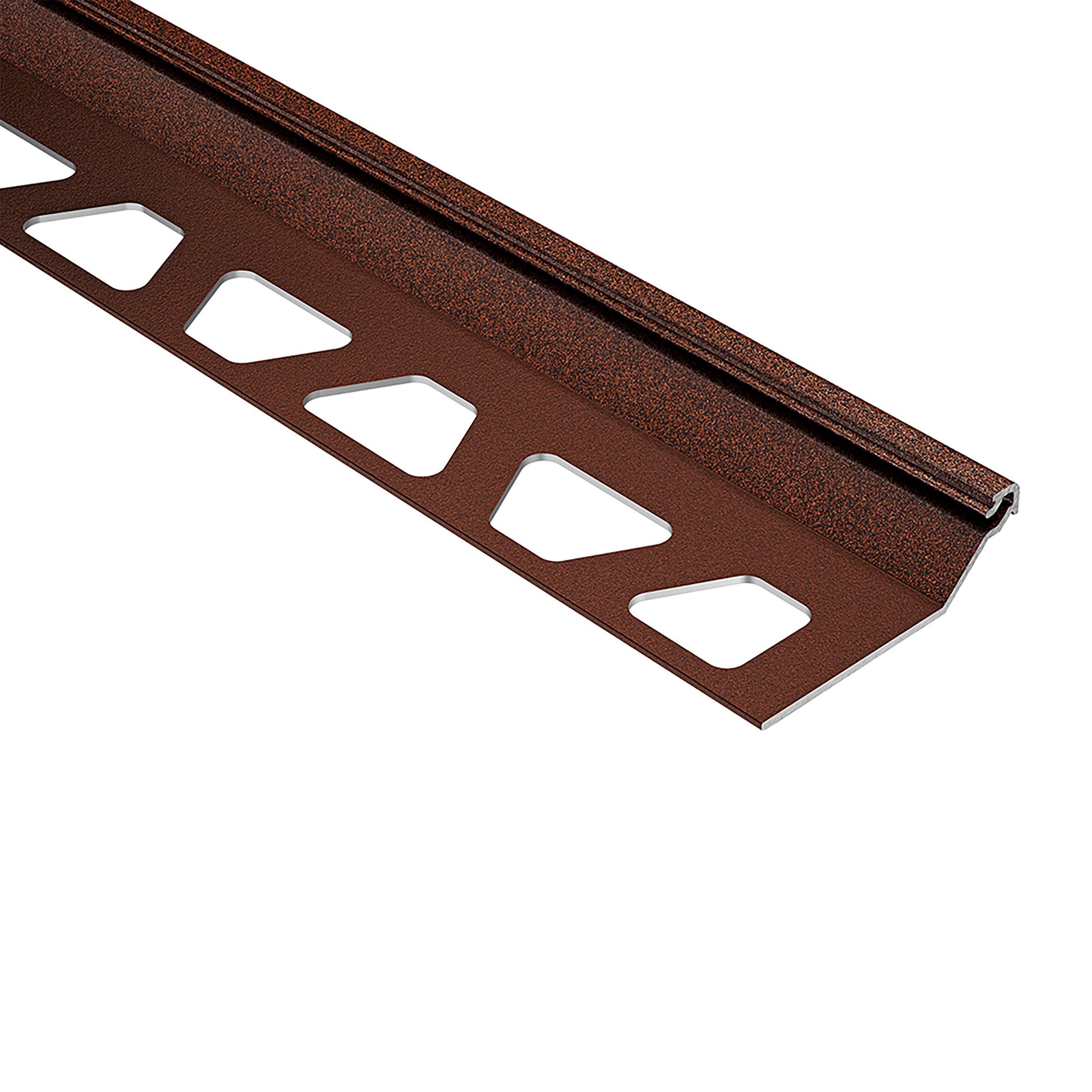 Schluter Finec-SQ Trim 7/16in. Aluminum Rusitc Brown