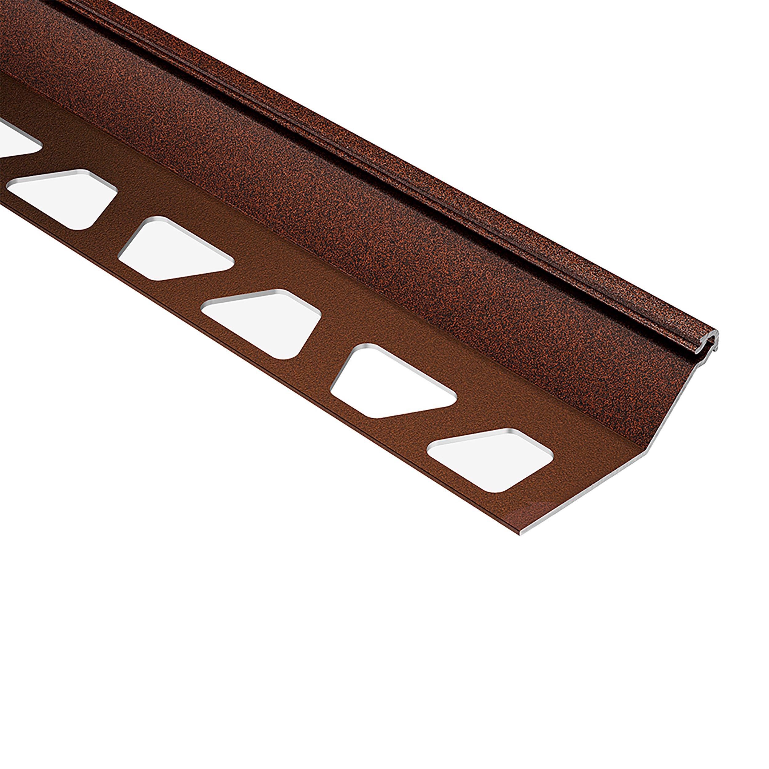 Schluter Finec-SQ Trim 9/16in. Aluminum Rusitc Brown