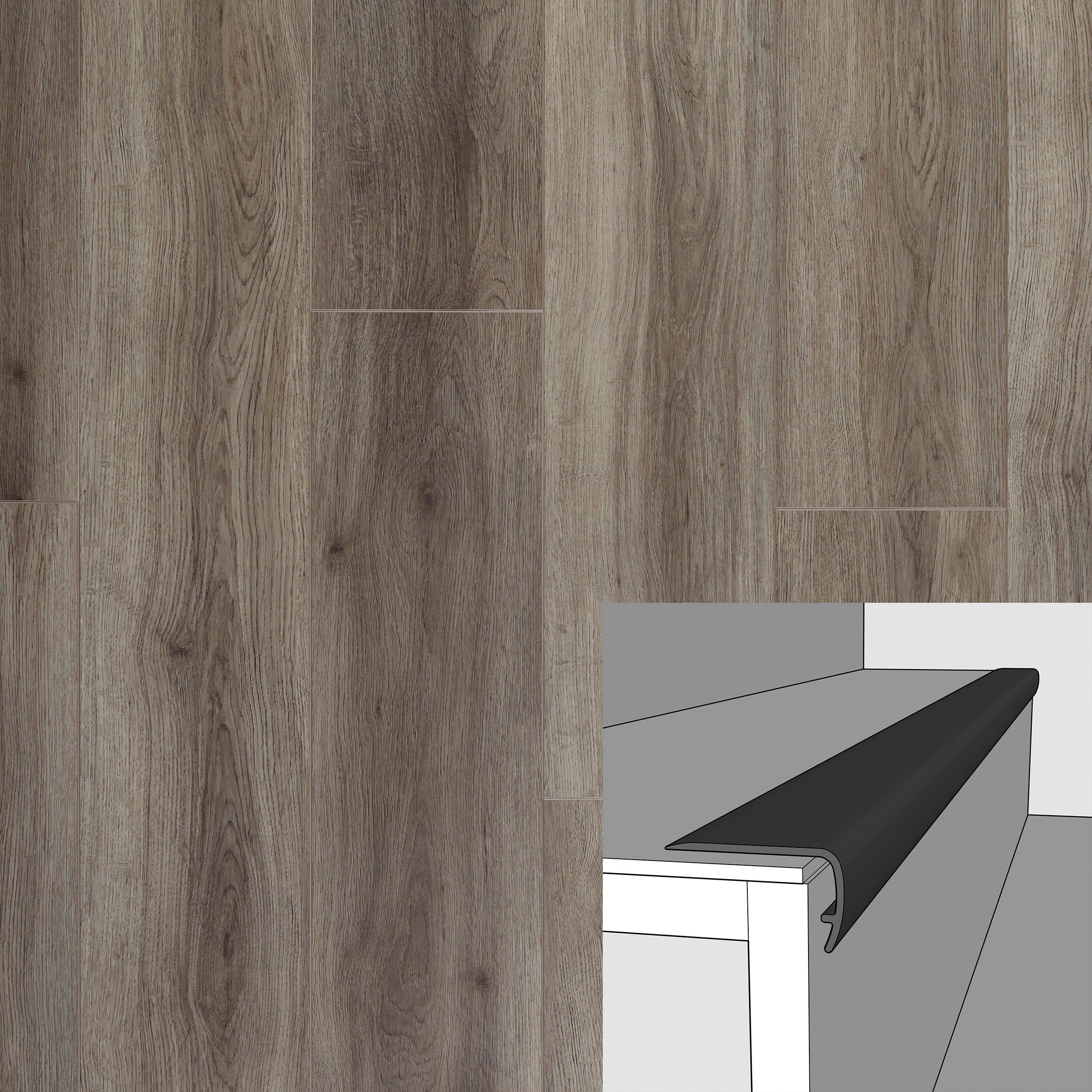 Portland Pine 94in. Vinyl Overlapping Stair Nose