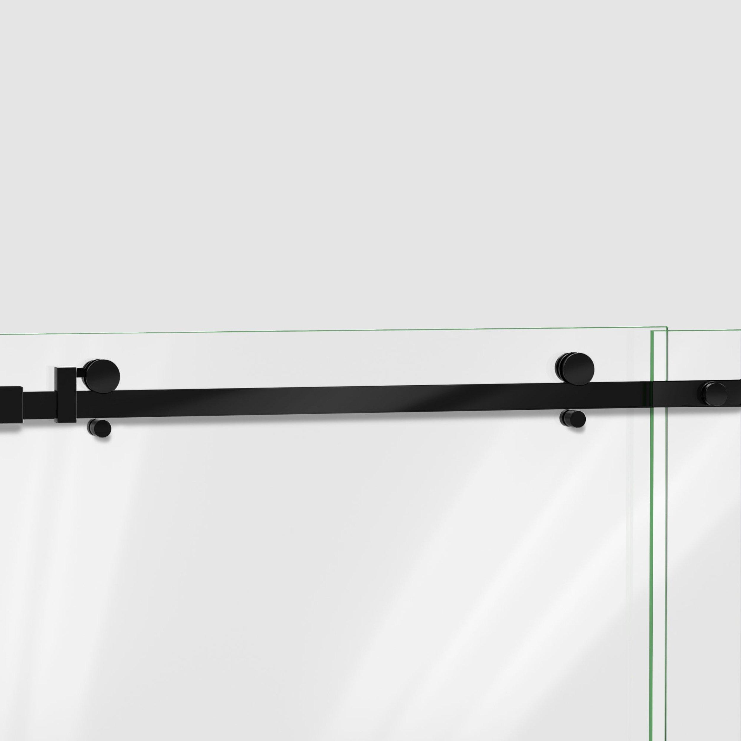 Enigma Air Satin Black Frameless Sliding Shower Door