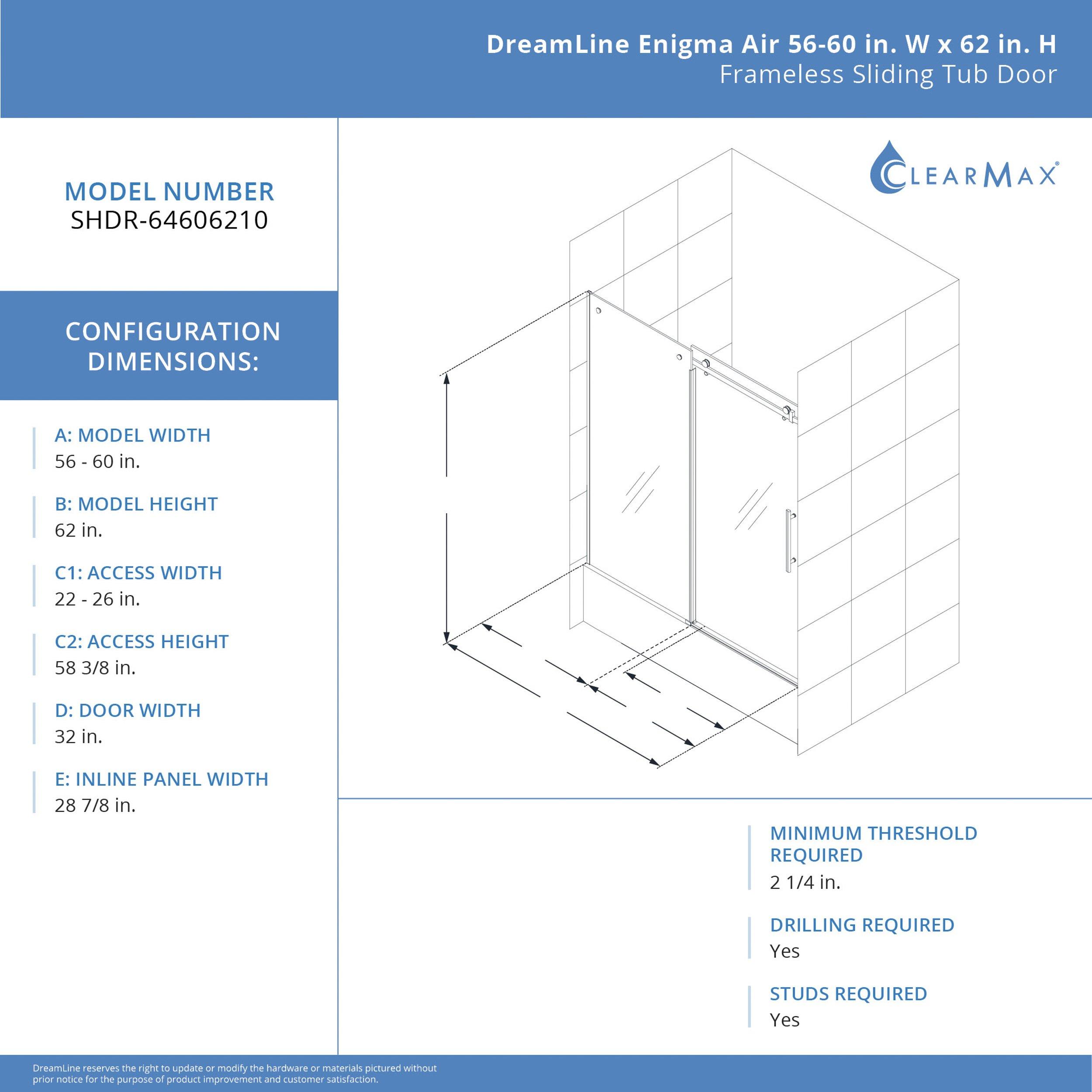 Enigma Air Satin Black Frameless Sliding Shower Door