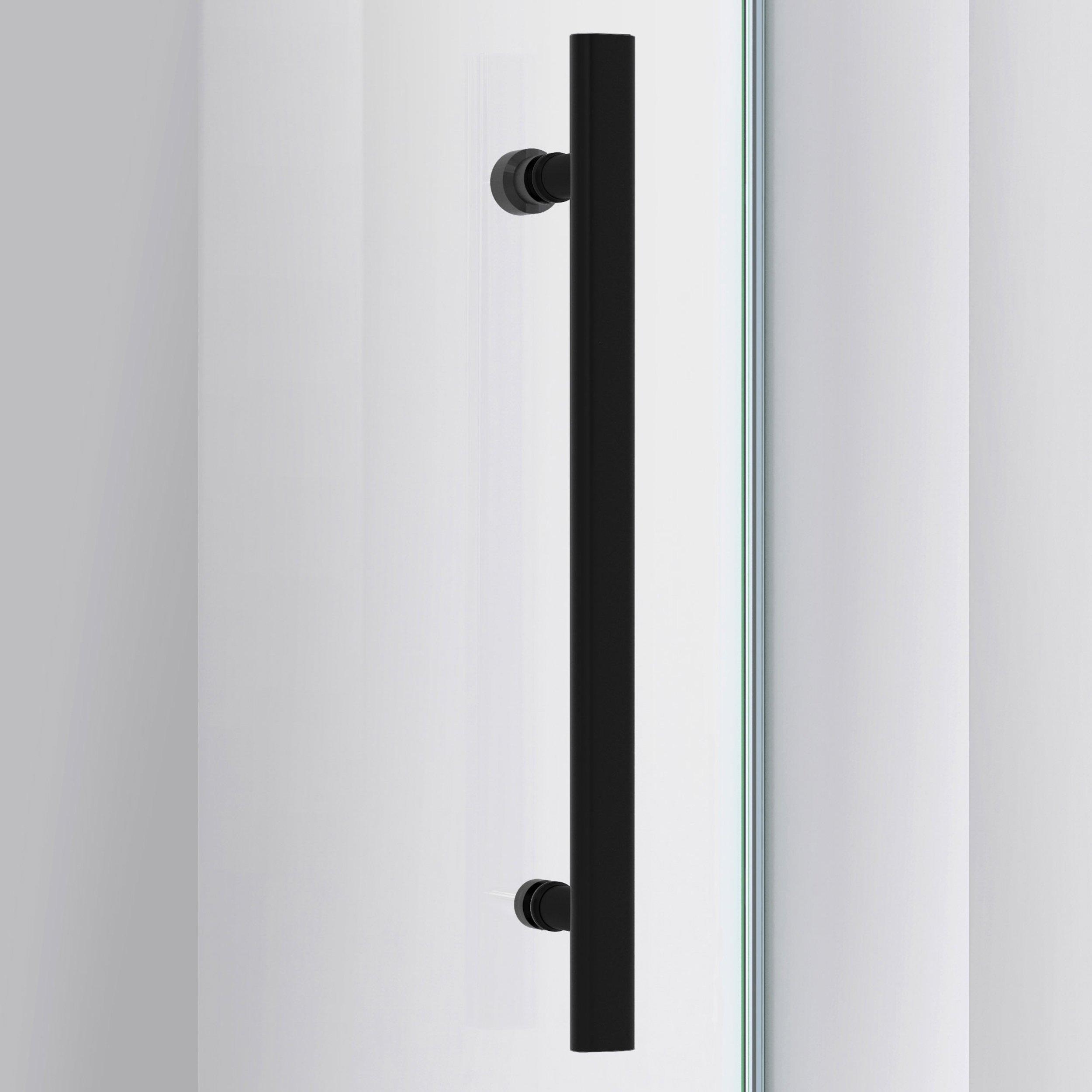 Enigma Air Satin Black Frameless Sliding Shower Door