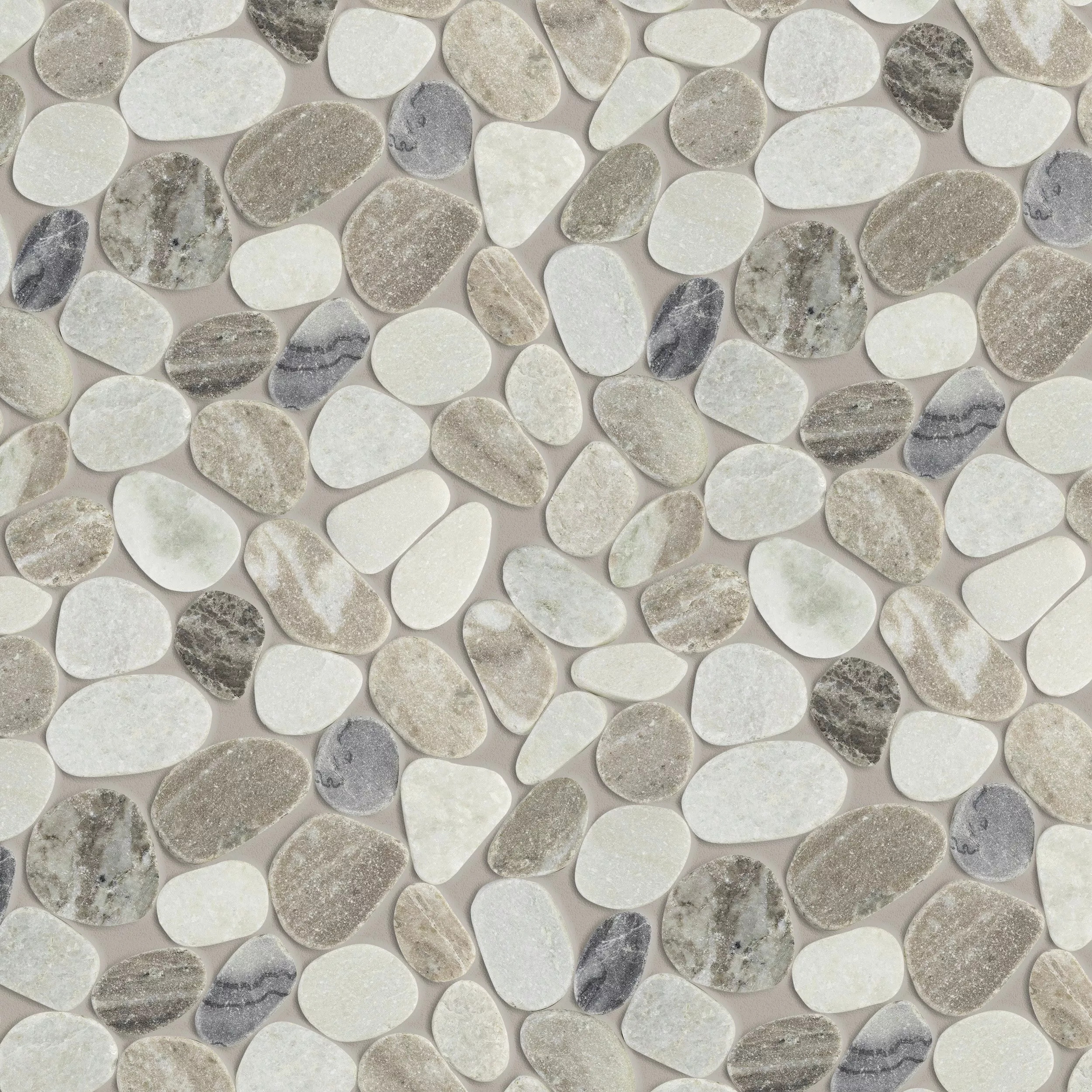 Rainier Tumbled Pebble Marble Mosaic