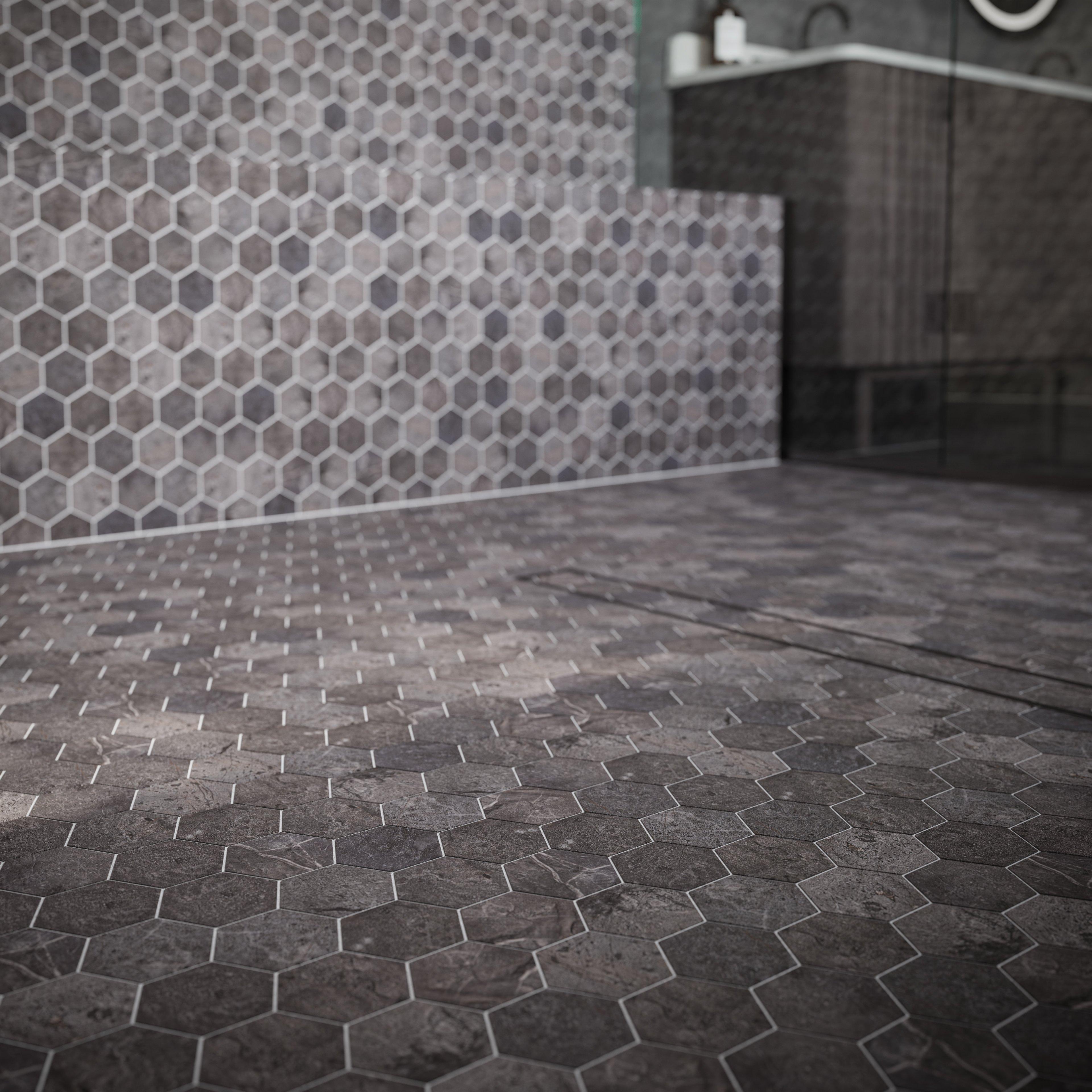 Storico Noche Hexagon Matte Porcelain Mosaic