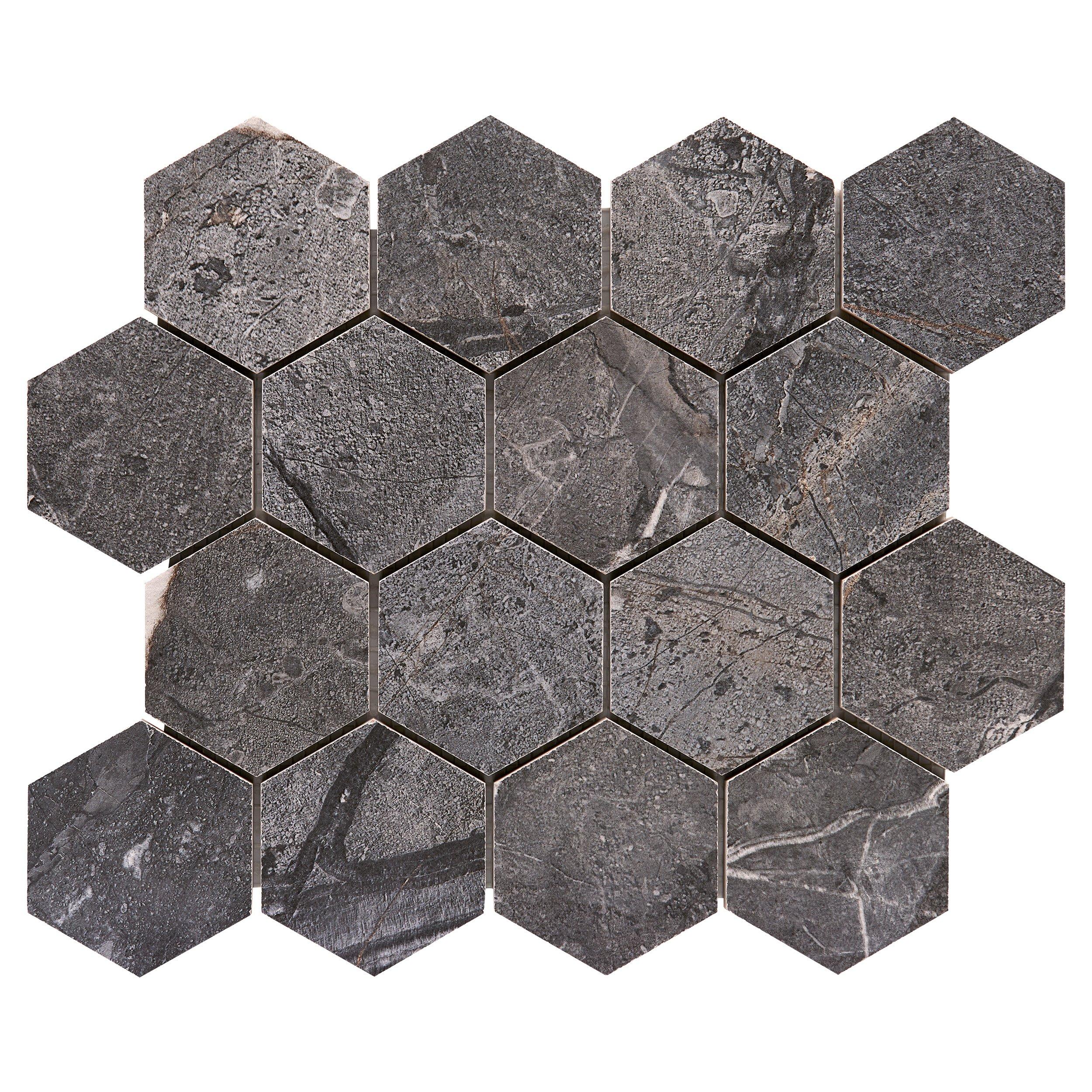 Storico Noche Hexagon Porcelain Mosaic