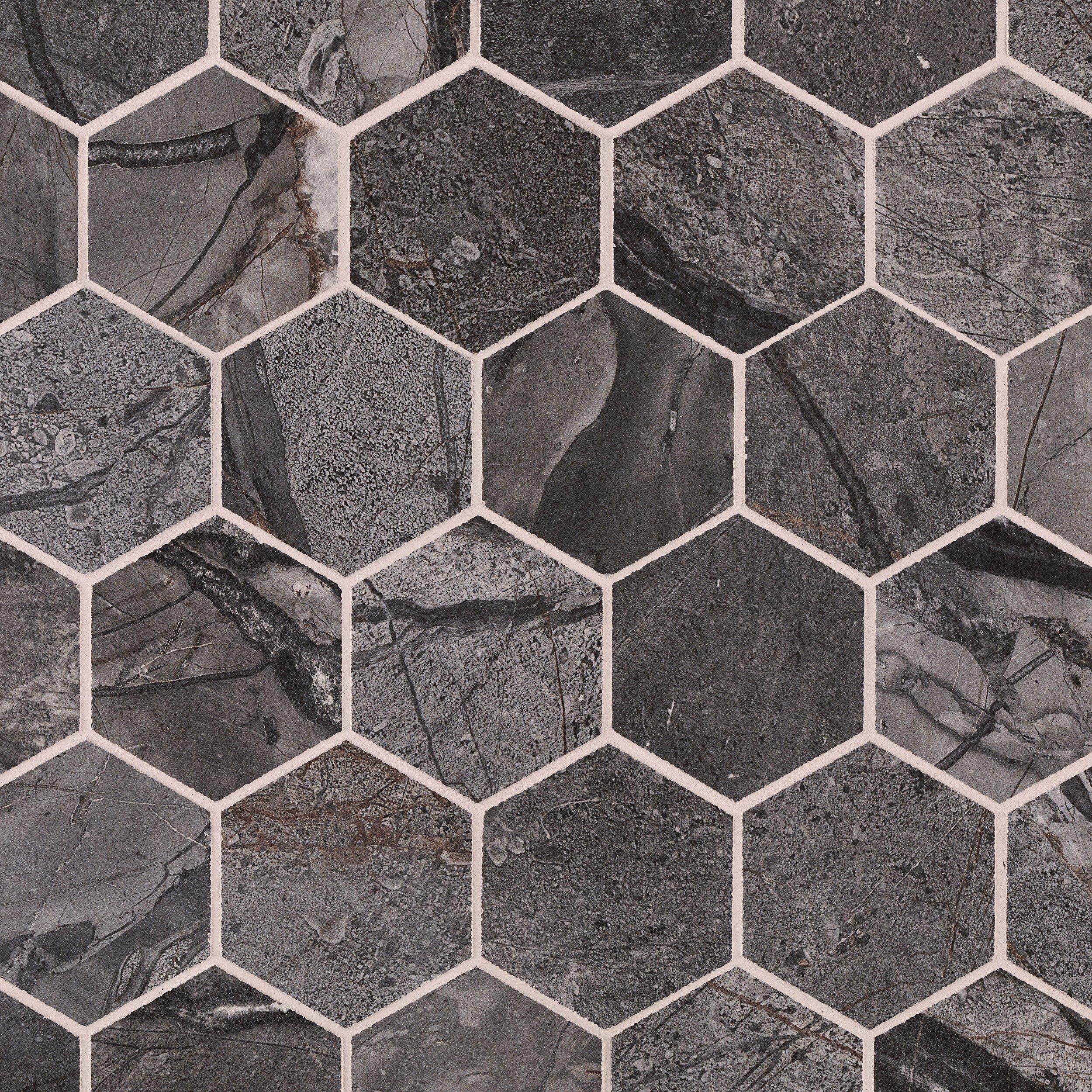Storico Noche Hexagon Porcelain Mosaic
