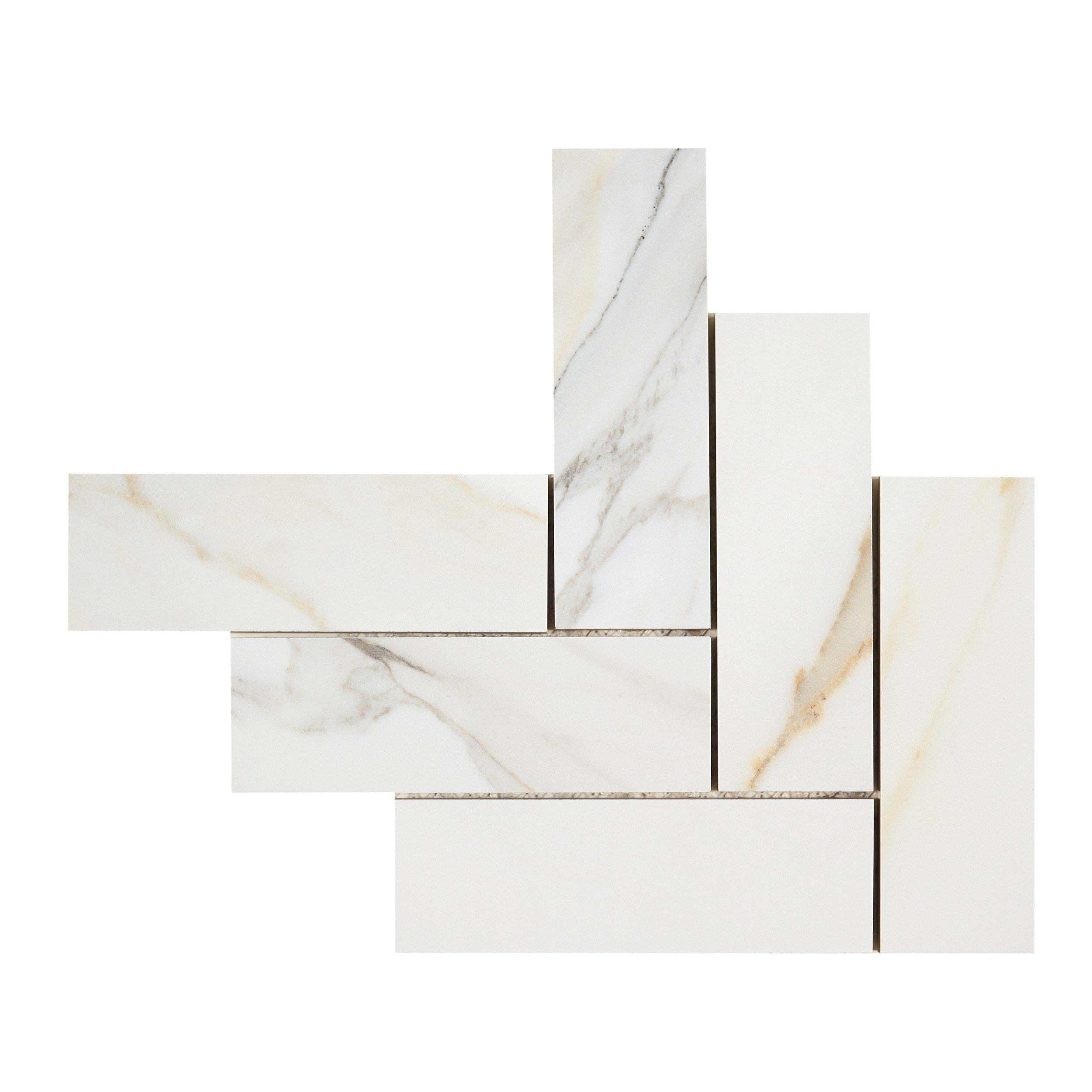 Romana Bianca Herringbone Matte Porcelain Mosaic