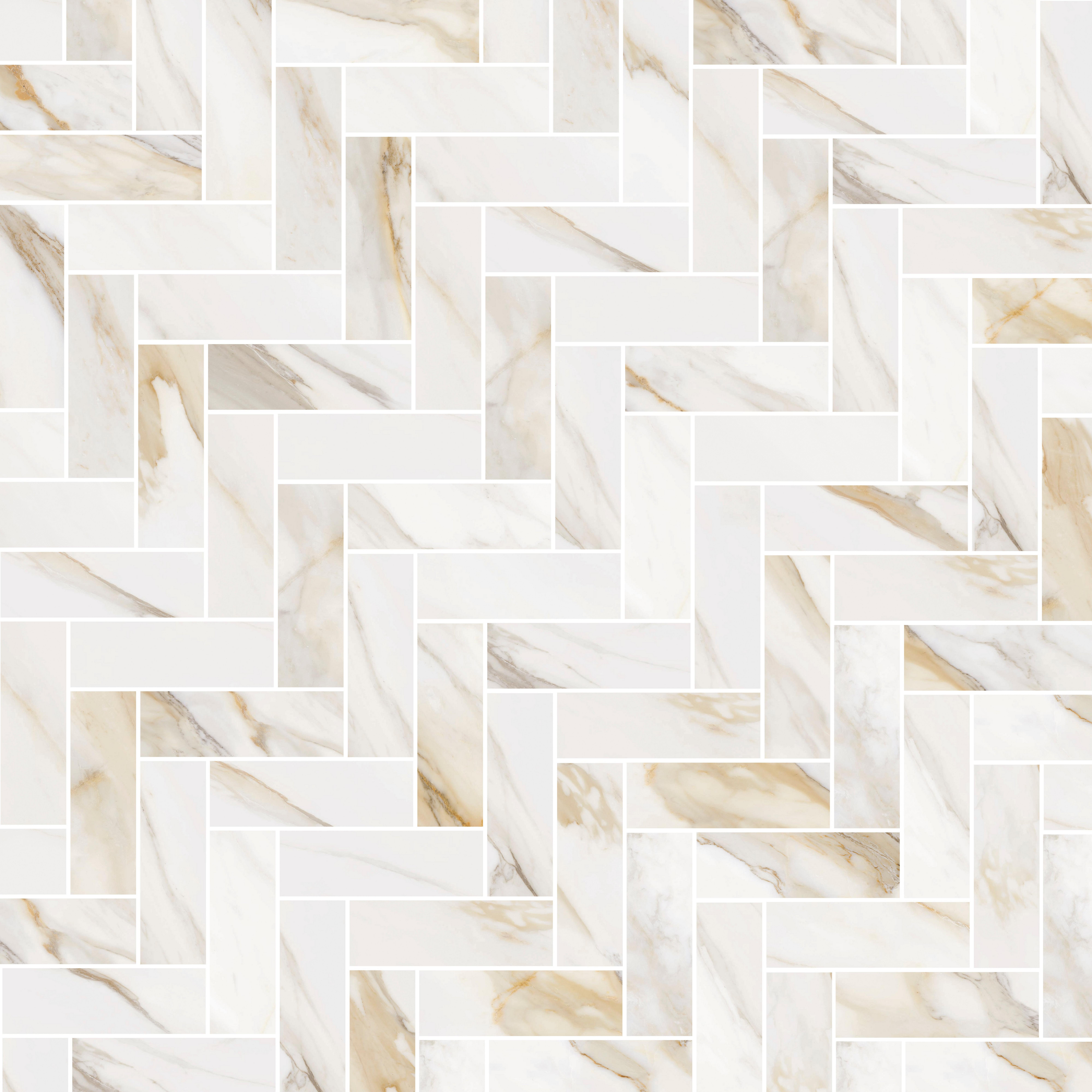 Romana Bianca Herringbone Matte Porcelain Mosaic