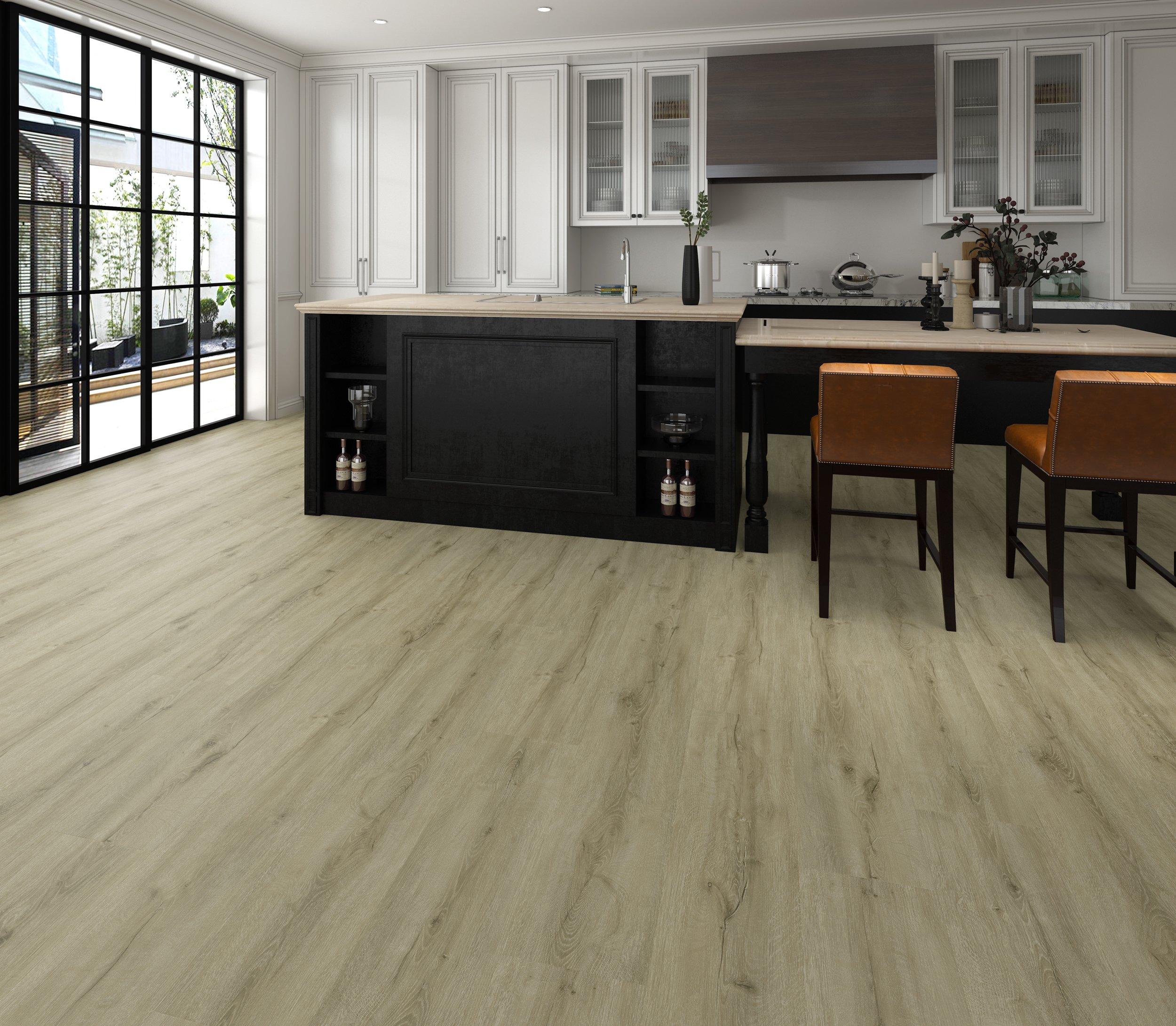Grey Blonde Waterproof Rigid Core Luxury Vinyl Plank - Cork Pad