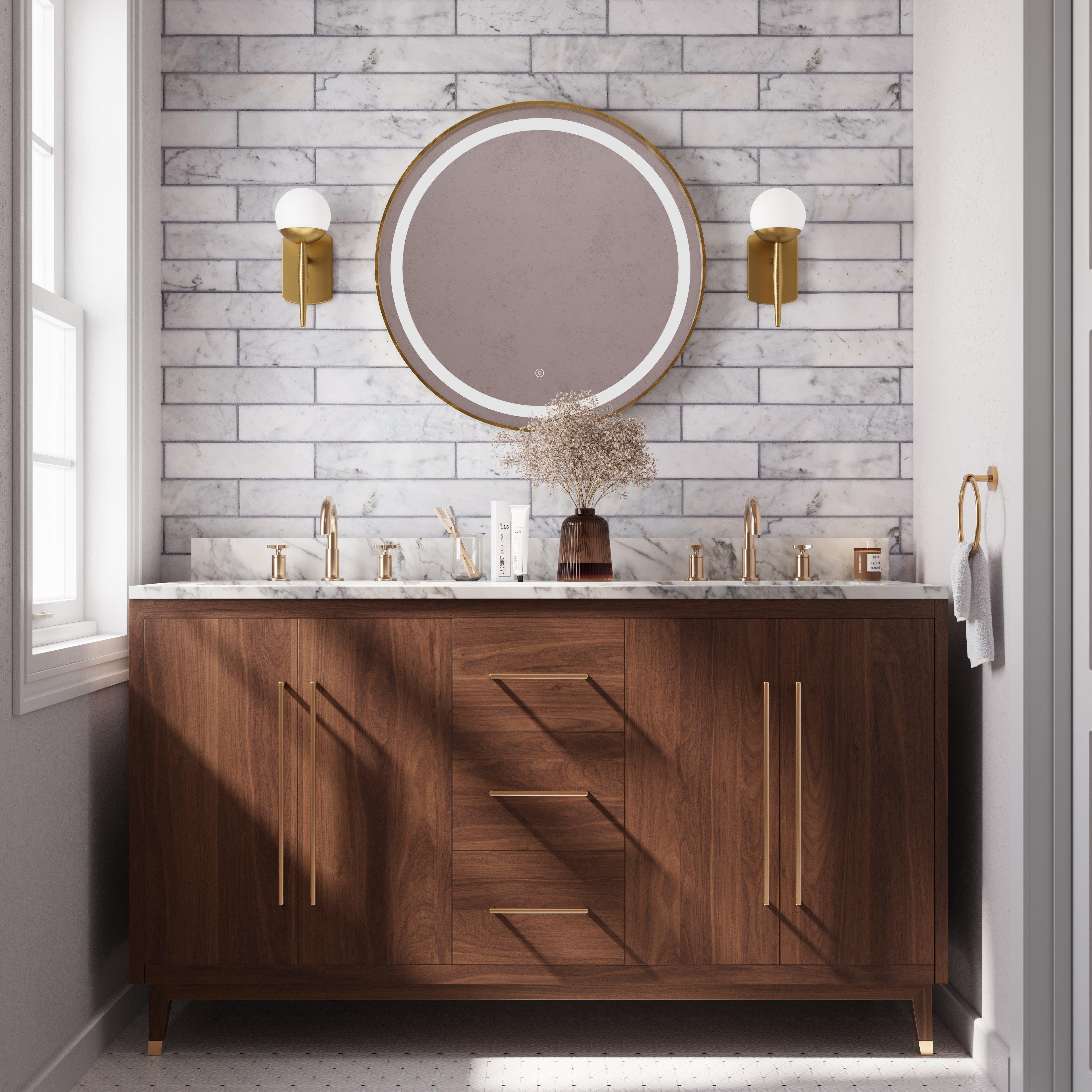 Nova Dolomite Brass Polished Marble Mosaic