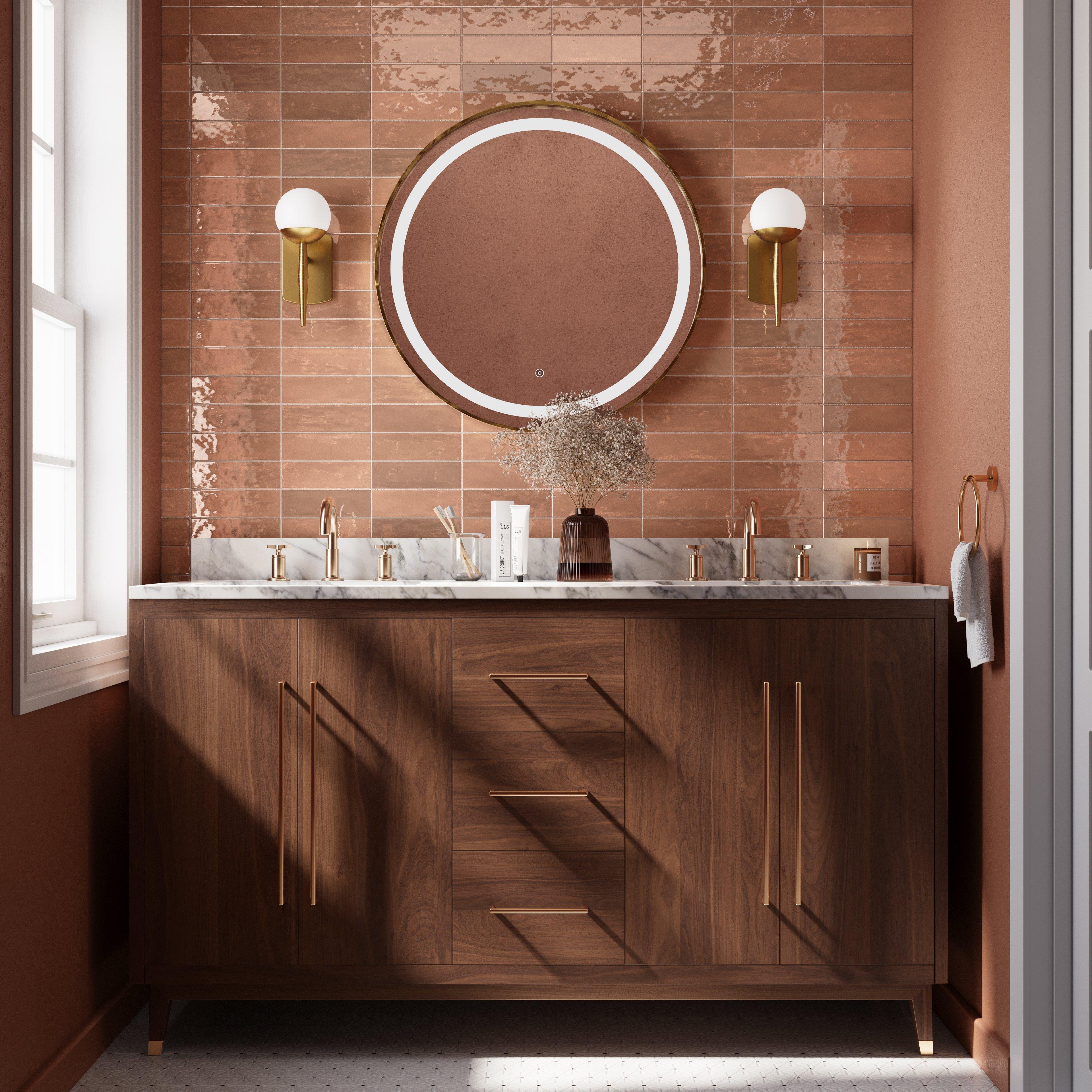 Nova Dolomite Brass Polished Marble Mosaic