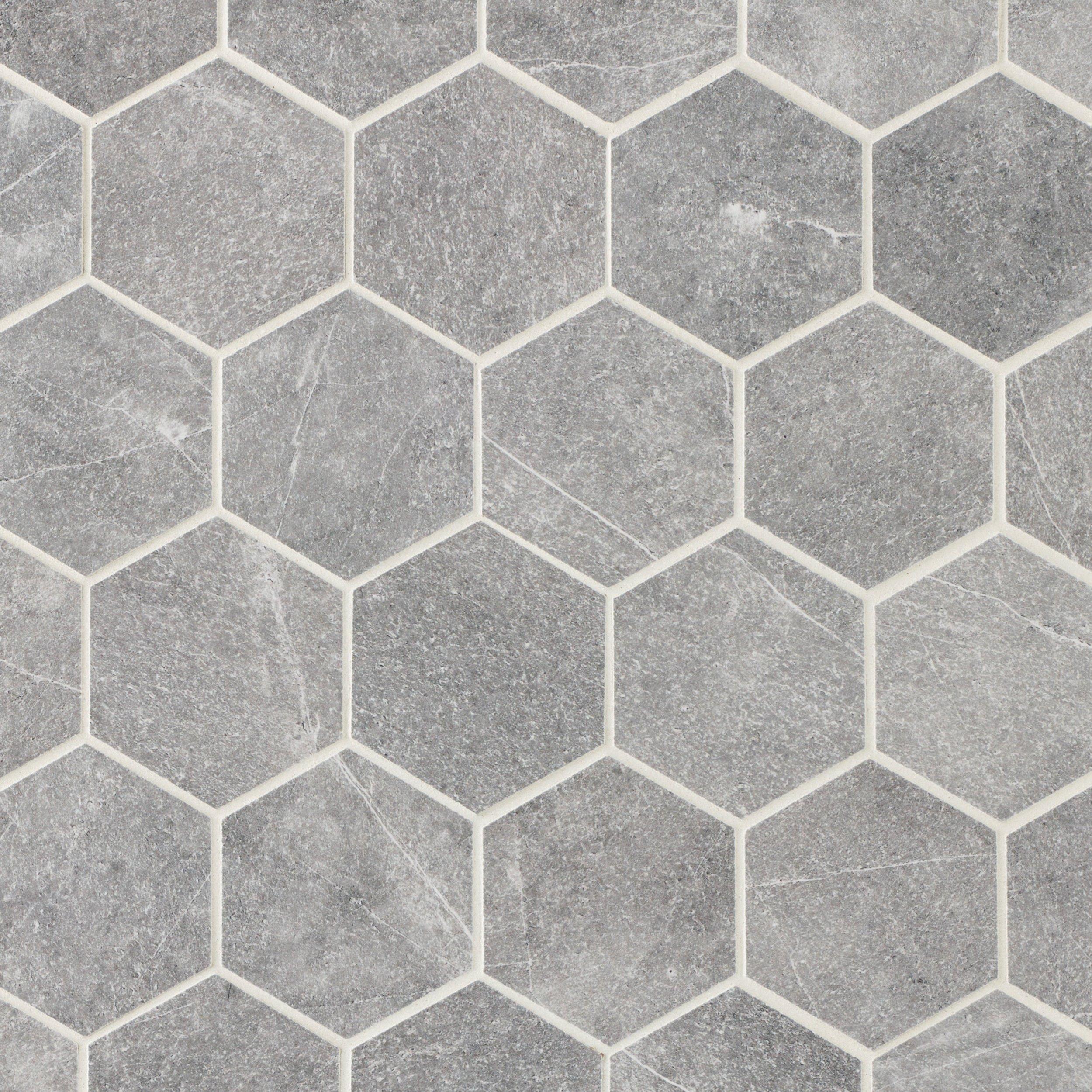 Regency Grey Hexagon Matte Porcelain Mosaic