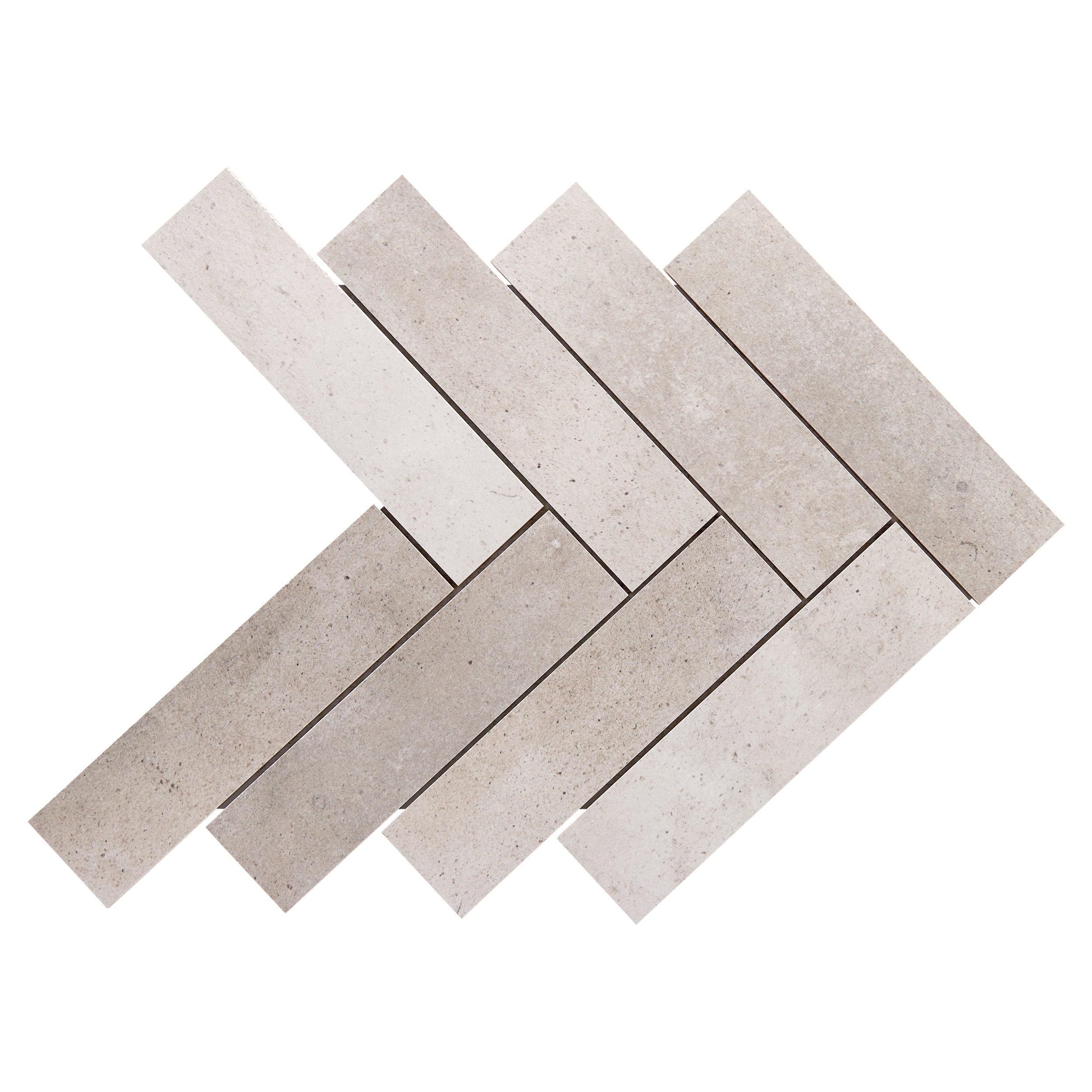 Cali Sand Herringbone Matte Porcelain Mosaic