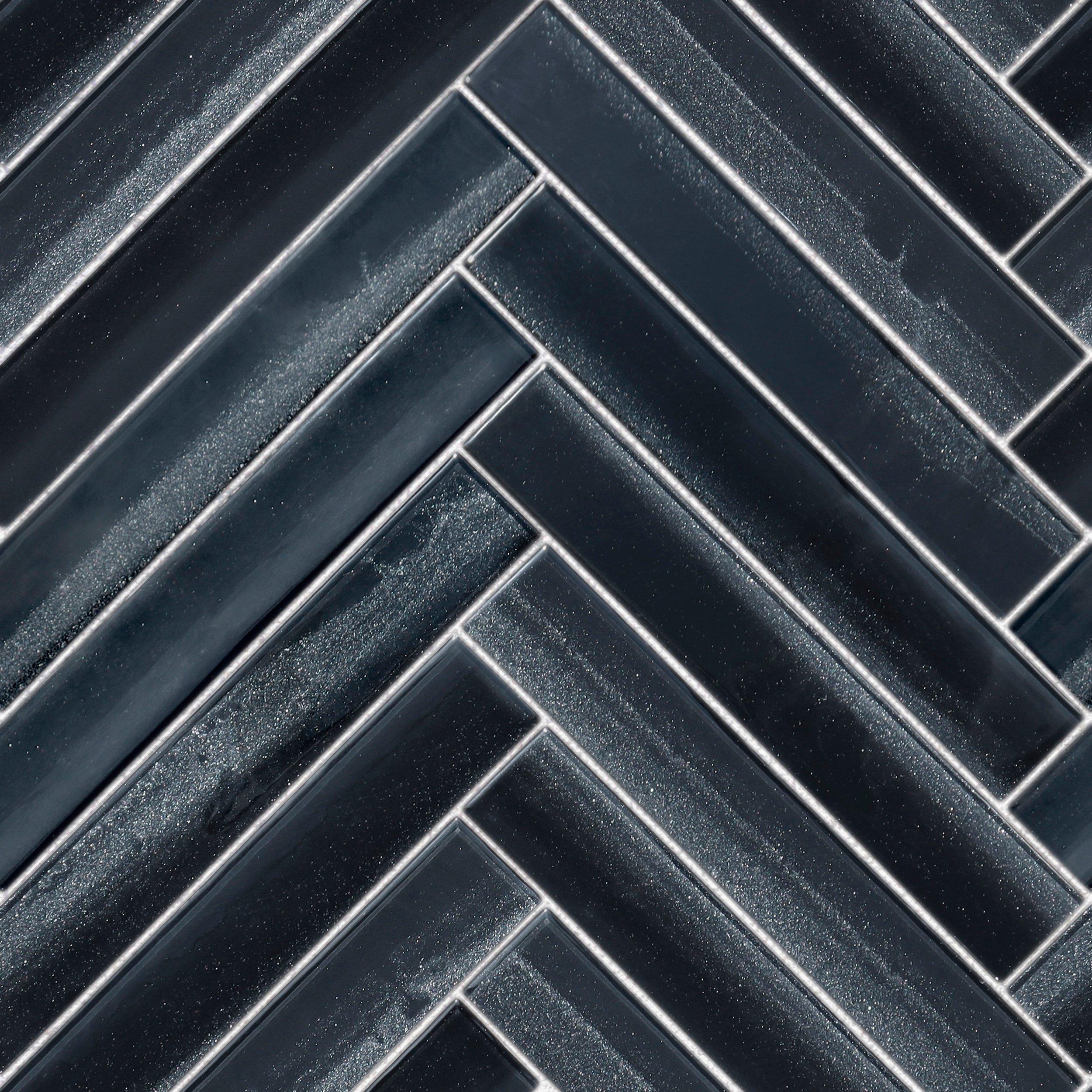 Dominica Herringbone Glass Mosaic