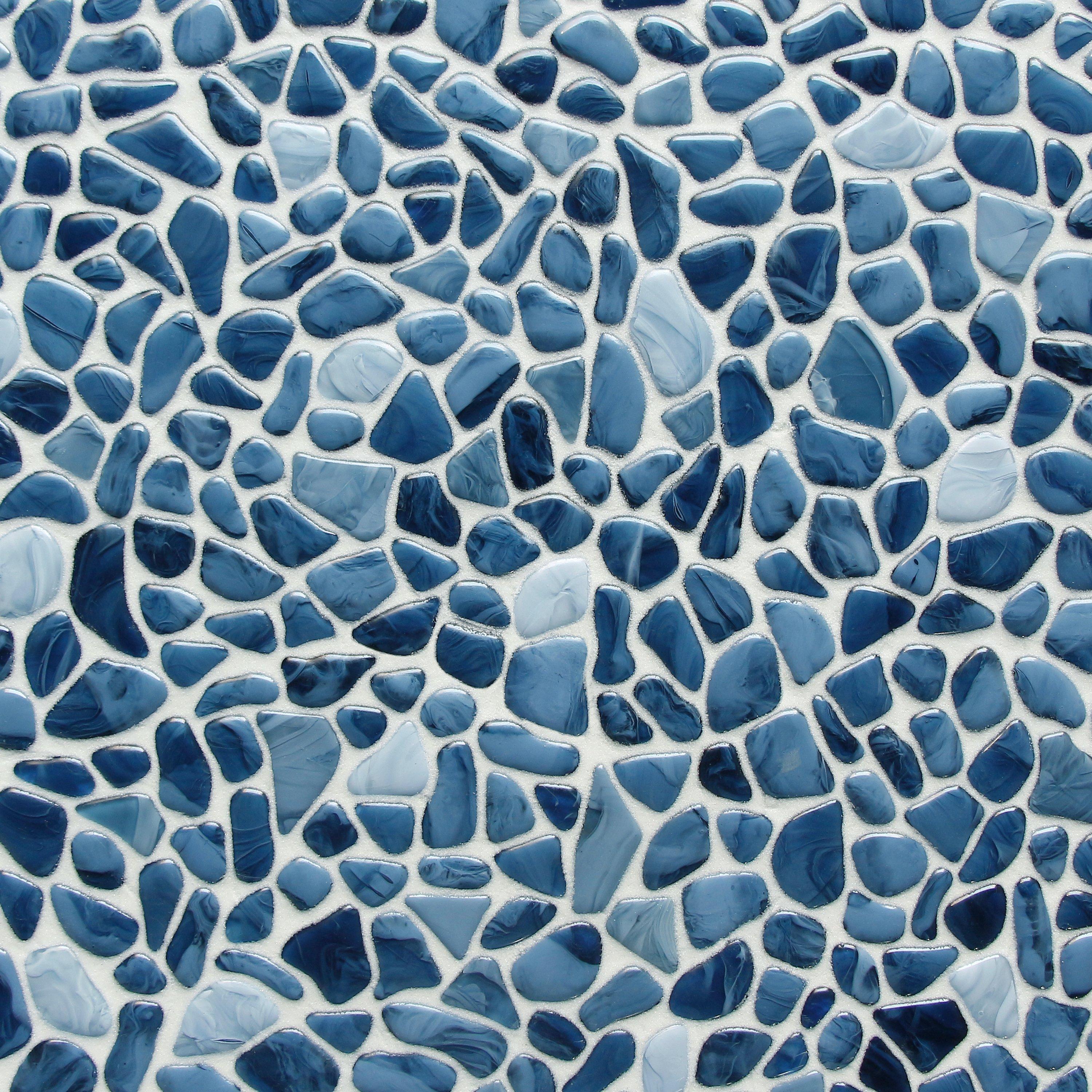 Cobalt Sea Pebble Hot Glass Mosaic