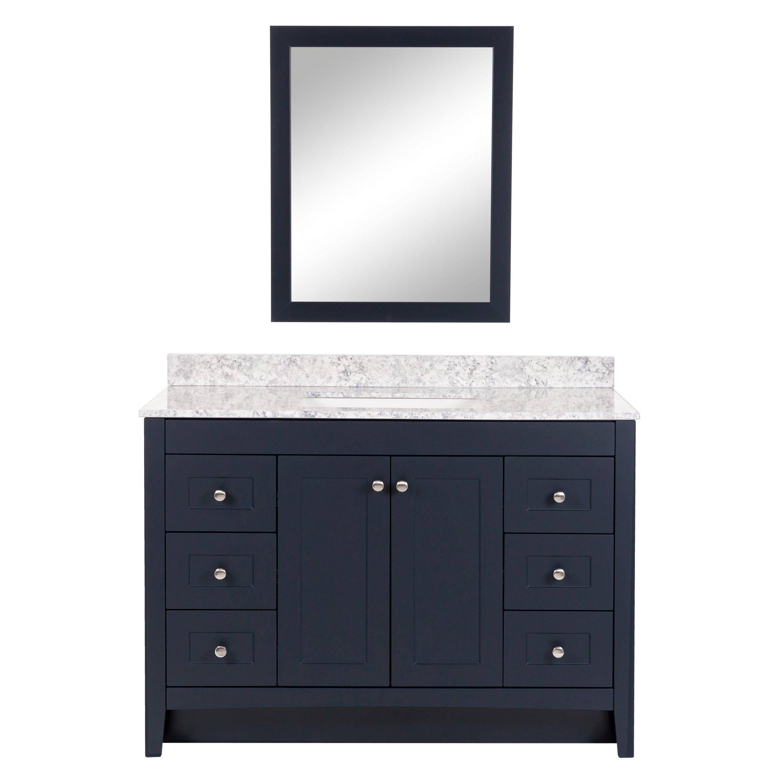 Capri 49 in. Blue Vanity Includes Mirror | Floor and Decor