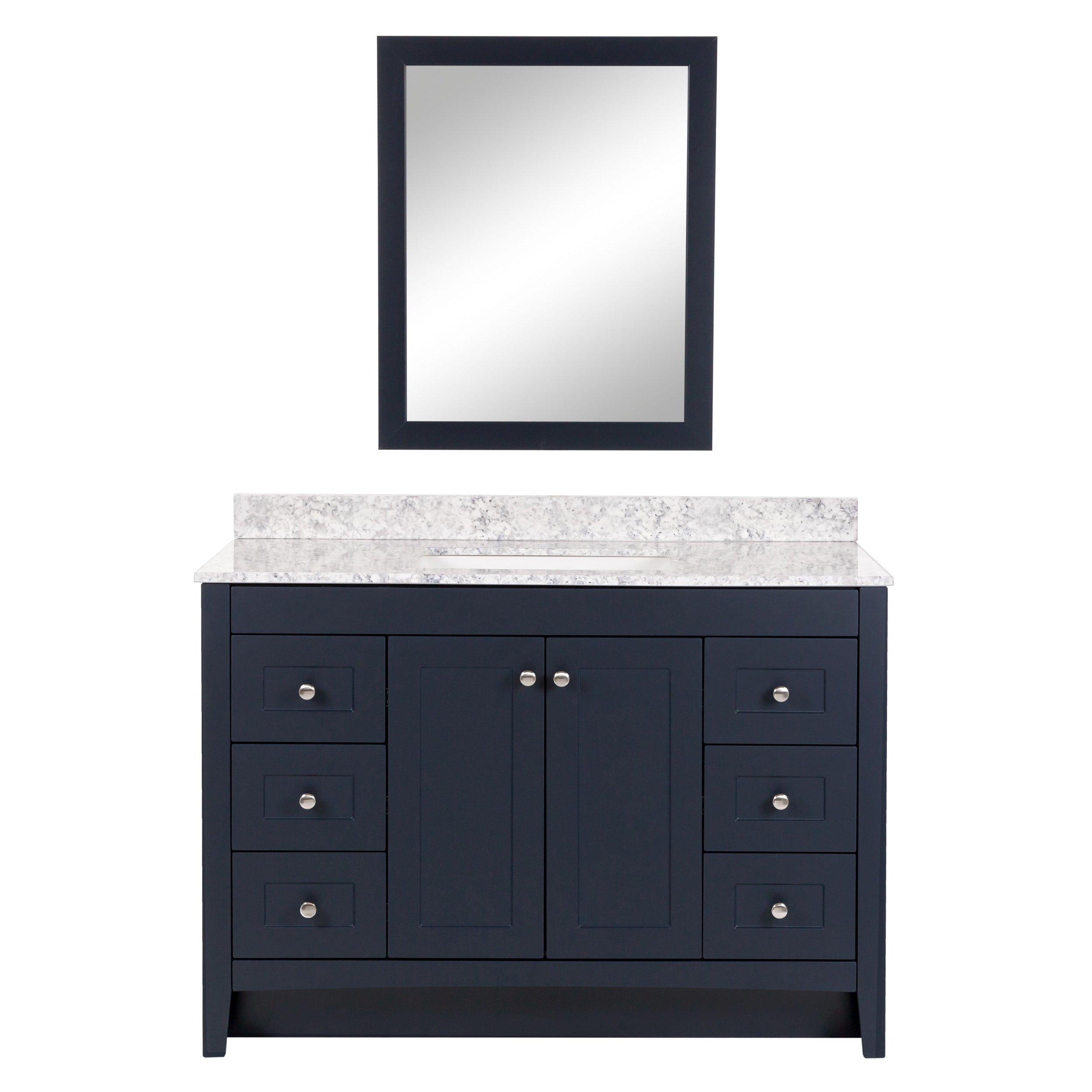 Capri 49 in. Deep Blue Vanity Includes Mirror