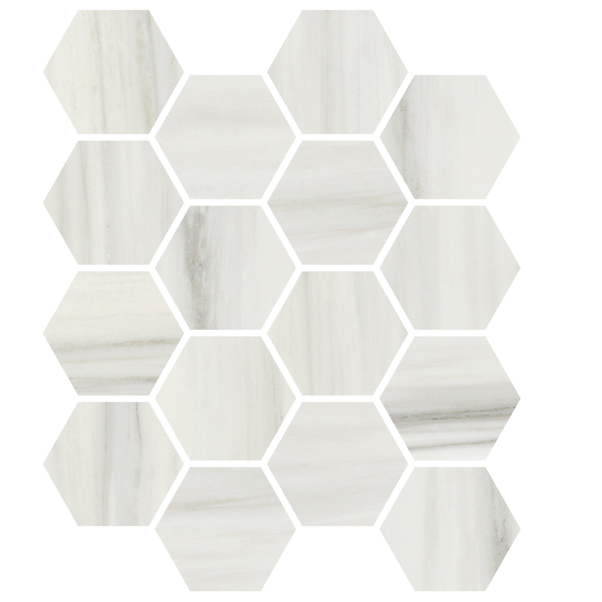 Carrara Zebrino Hexagon Porcelain Tile