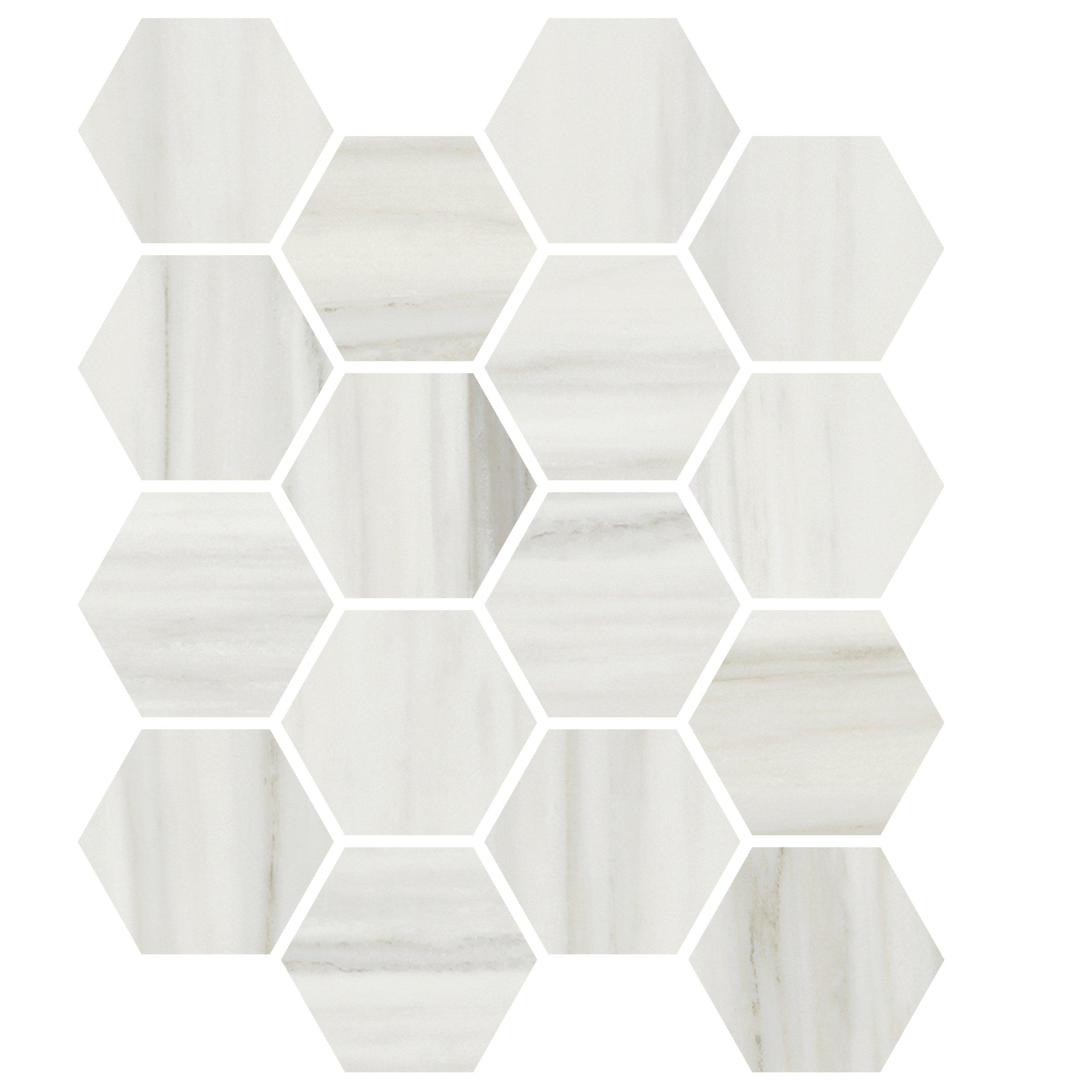 Carrara Zebrino Hexagon Porcelain Tile