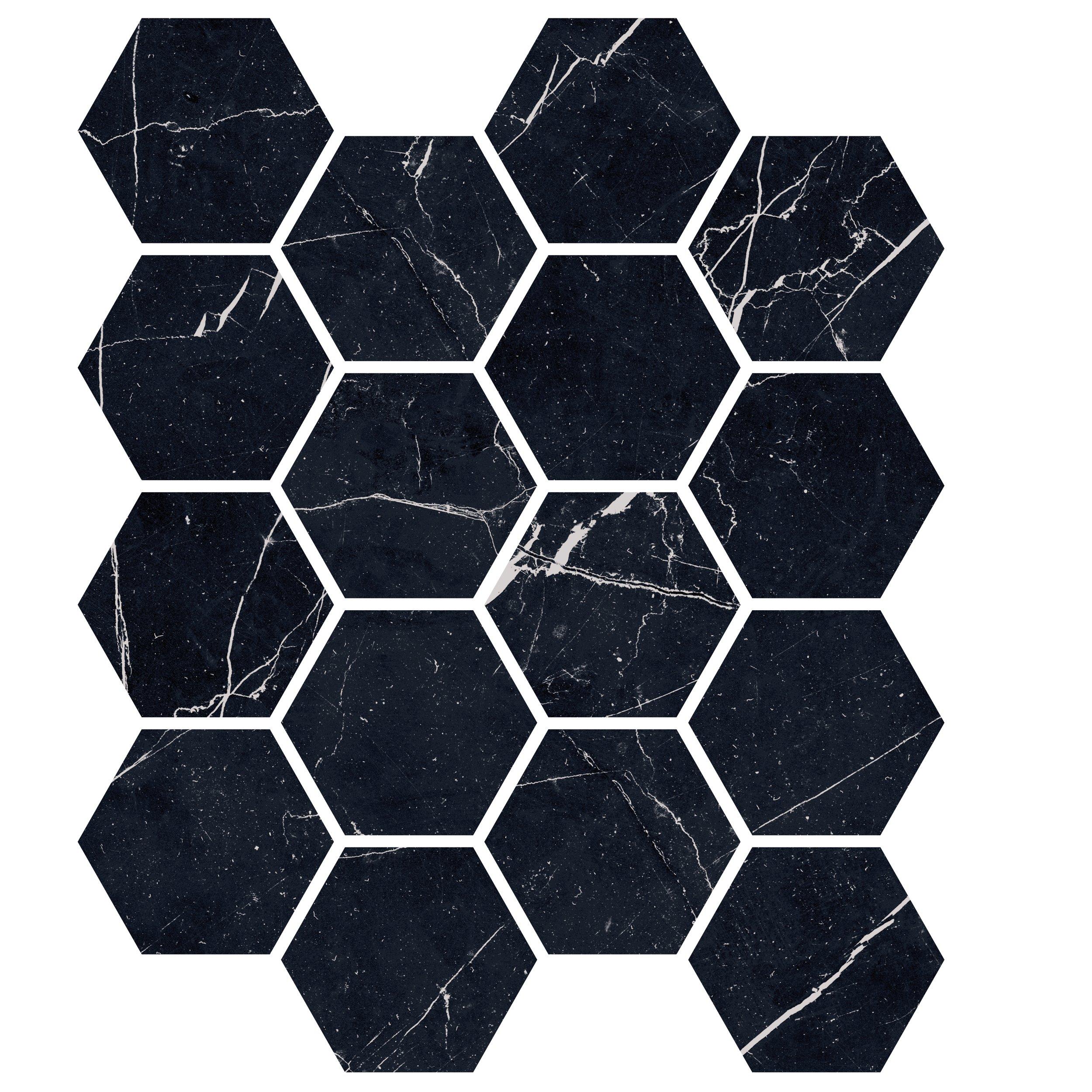 Fiume Lena Hexagon Polished Porcelain Mosaic