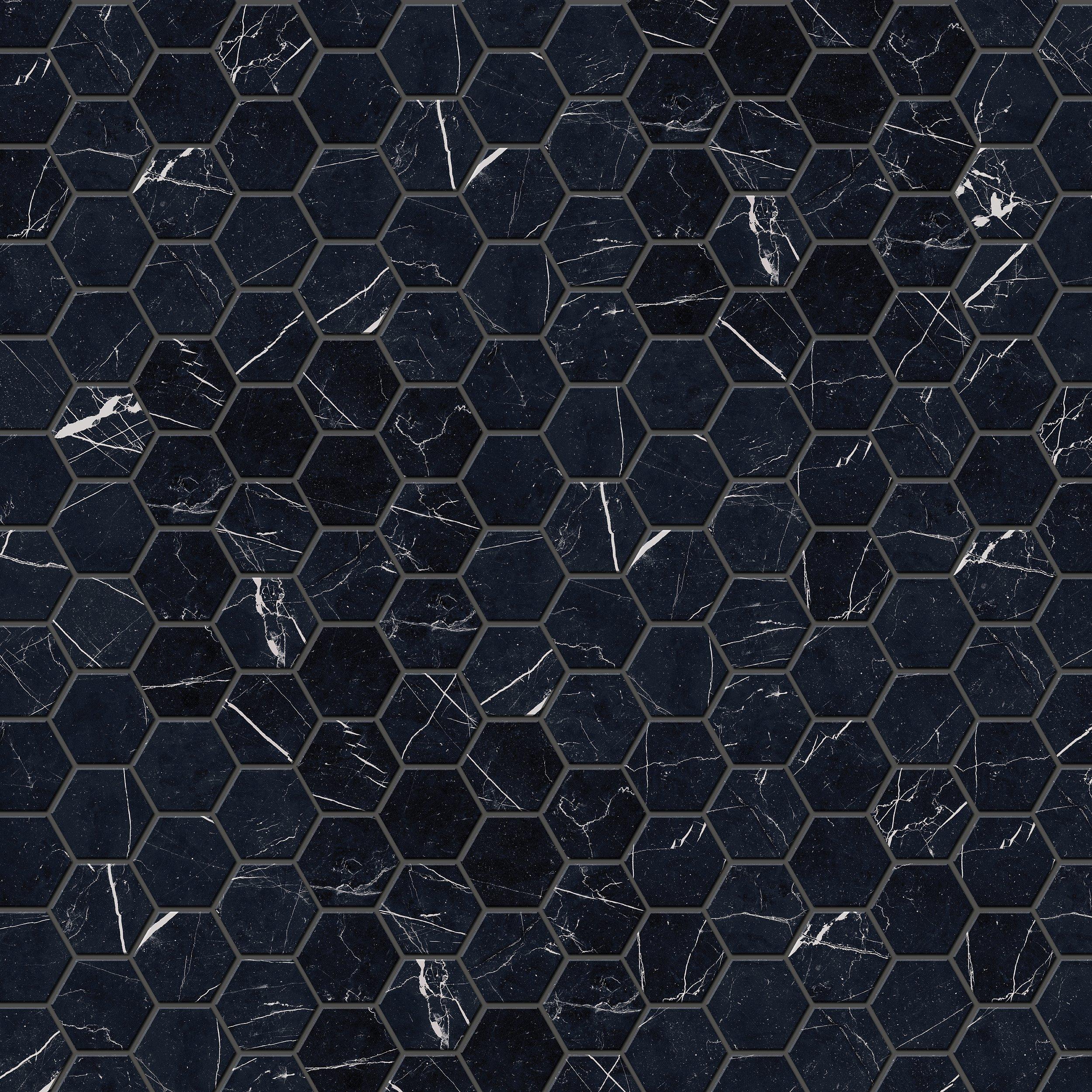 Fiume Lena Hexagon Polished Porcelain Mosaic