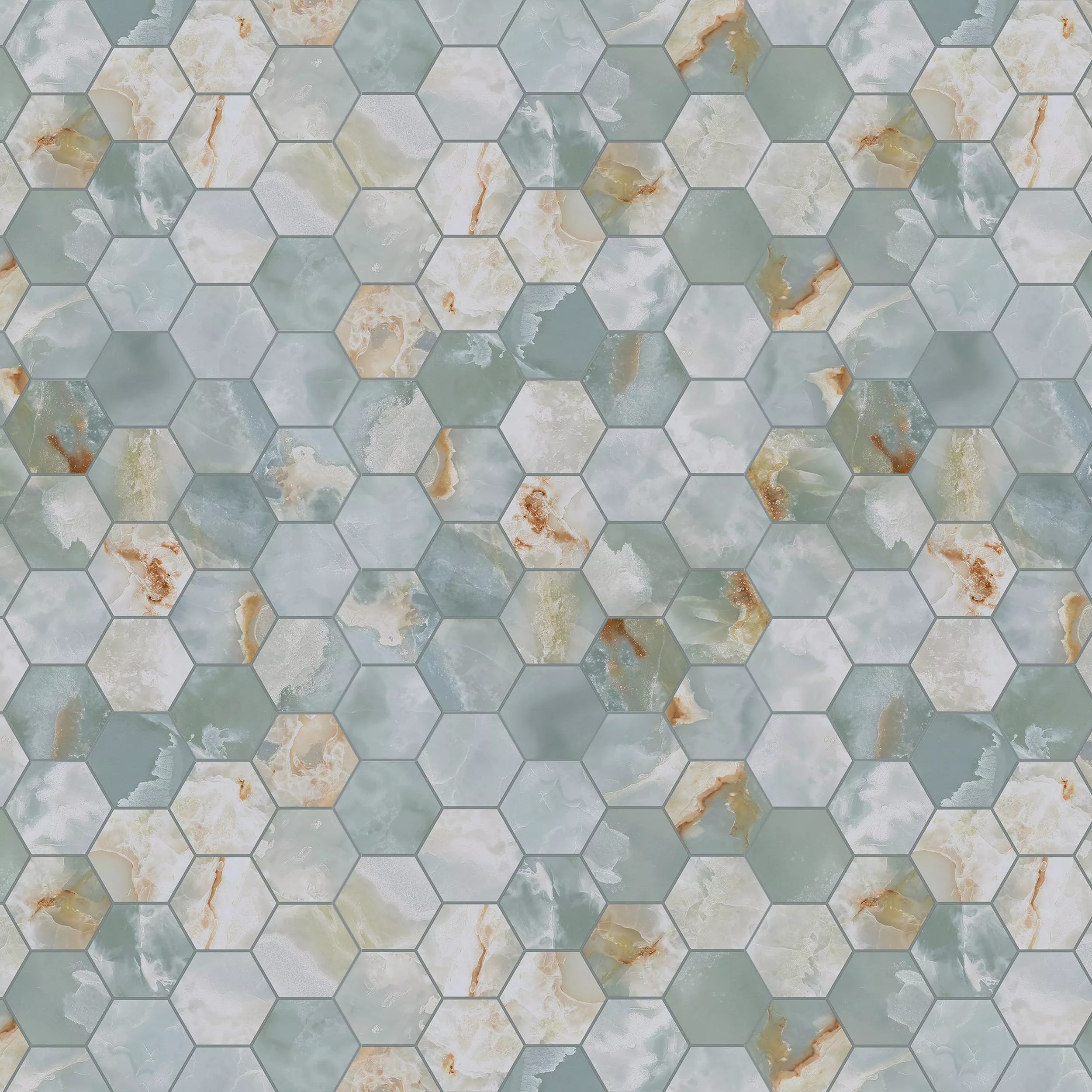 Aurelio Azul Hexagon Porcelain Mosaic