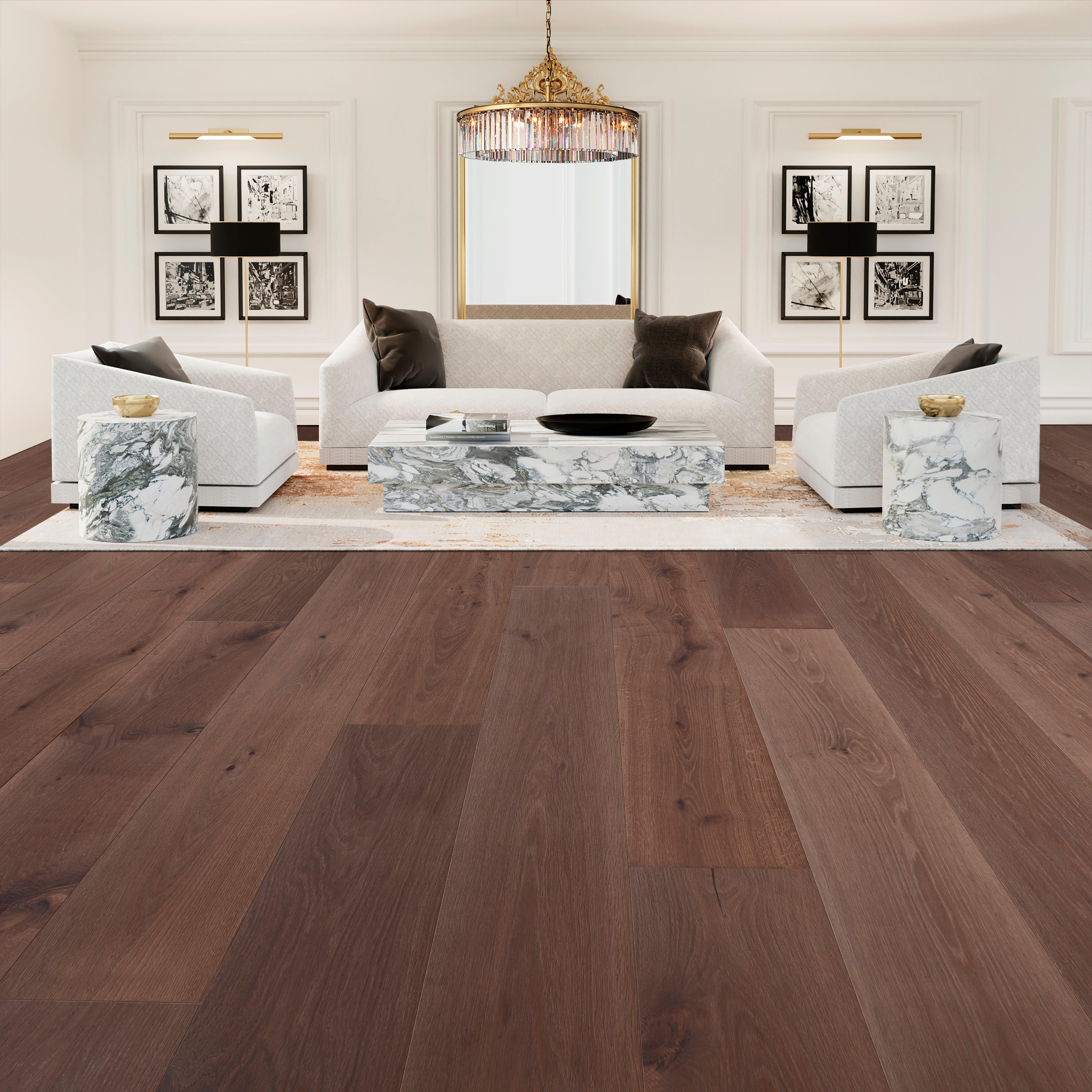 Cassis White Oak Wire-Brushed Engineered Hardwood