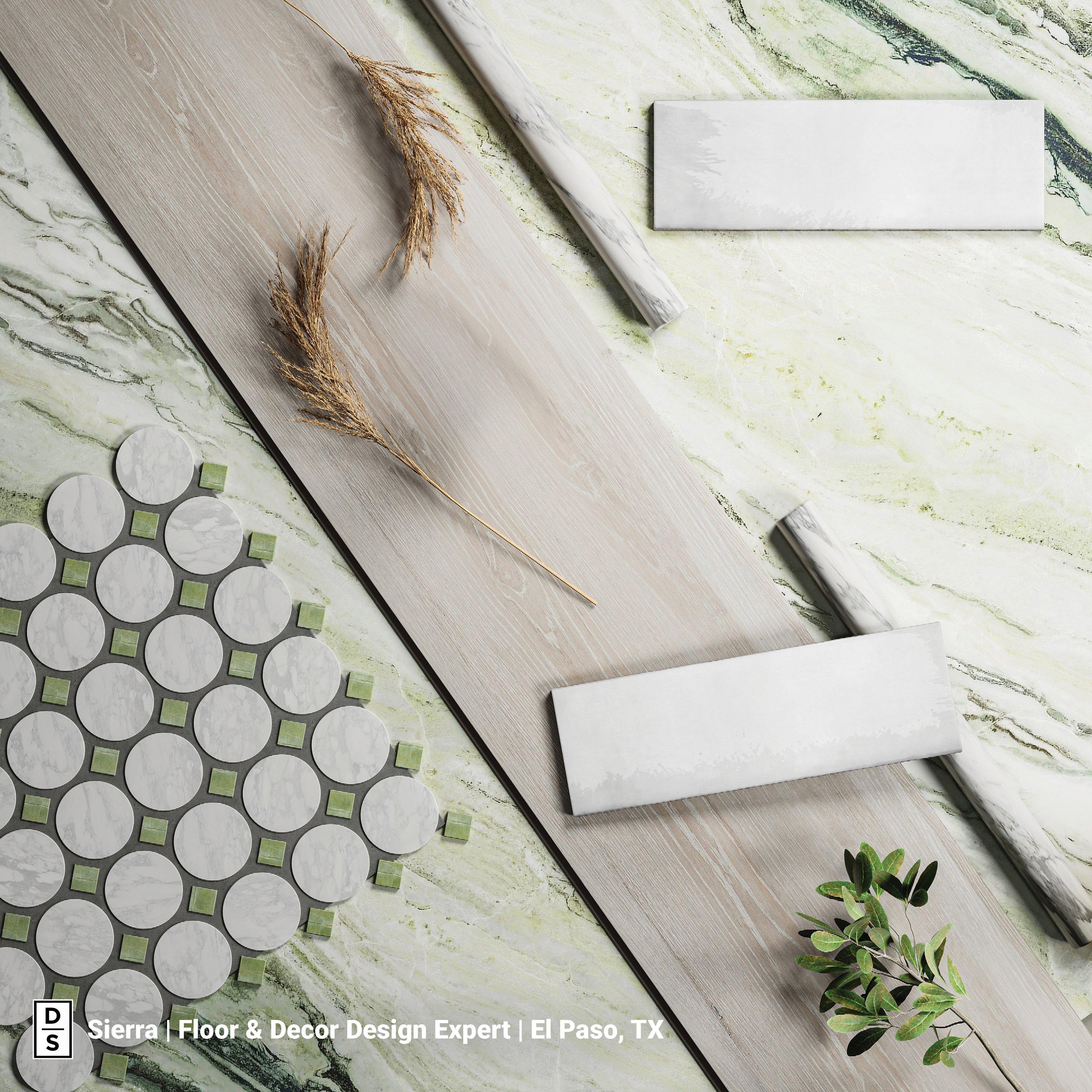 Designer moodboard showing laminate with other products
