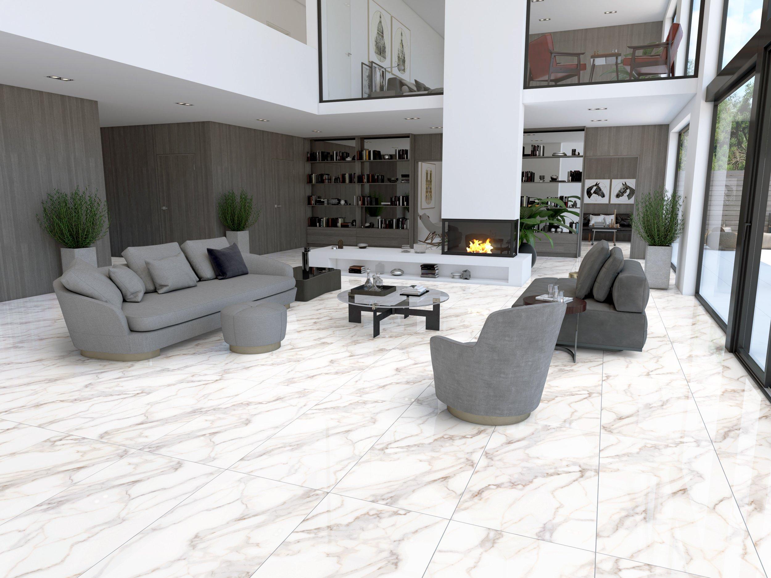 Ravello White Polished Porcelain Tile