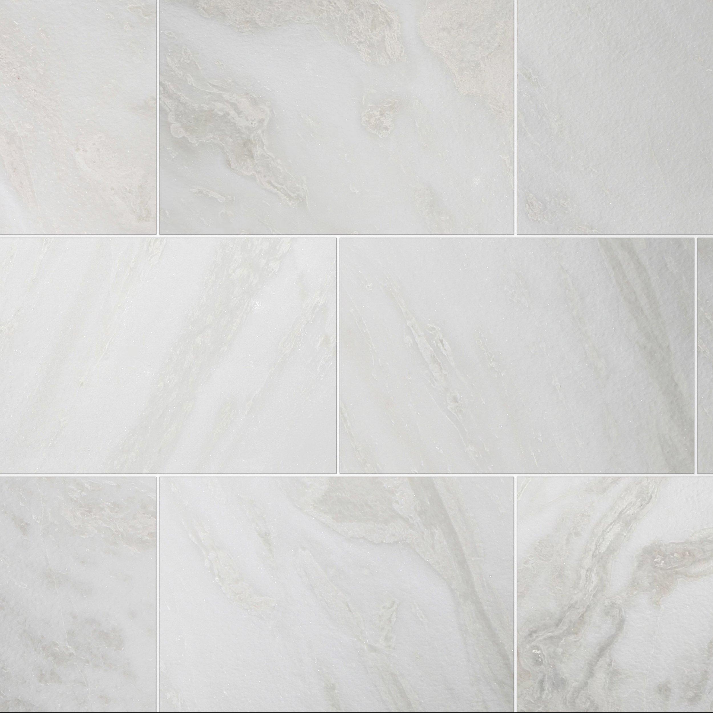 Sahara Carrara Brushed White Marble Tile | Floor and Decor