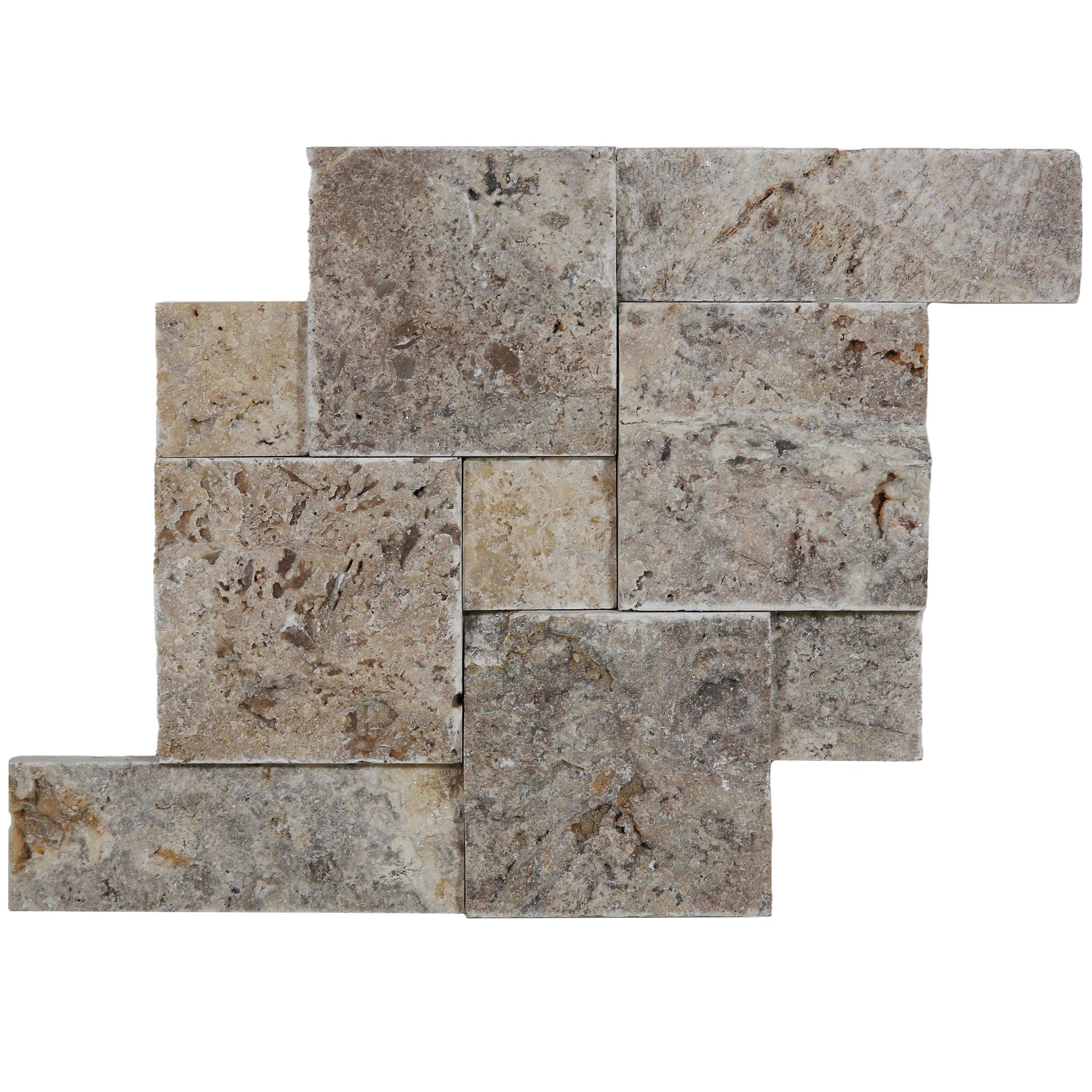 Argento Pattern Splitface Travertine Ledger Panel