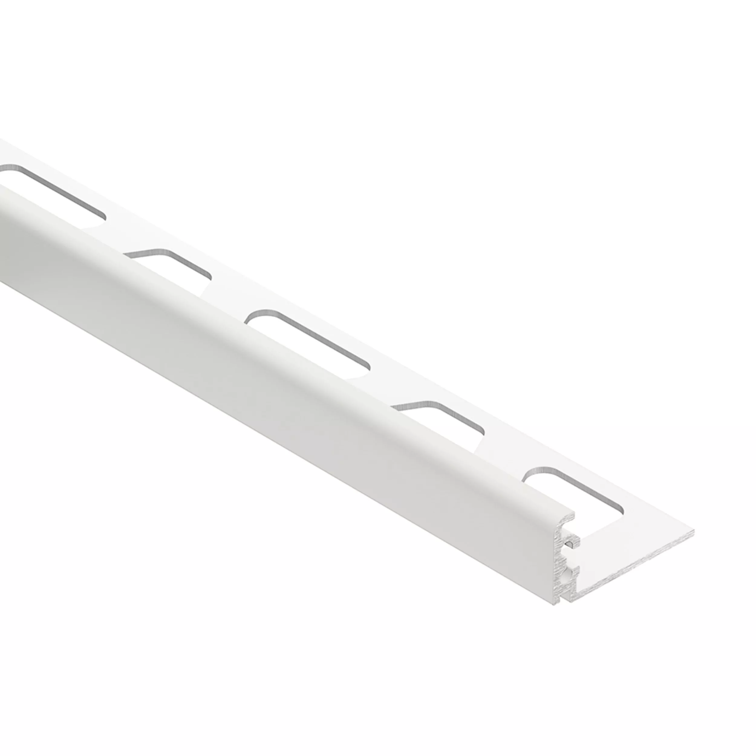 Schluter Jolly Edge Trim 1/2in. x 10ft. Textured Color-Coated Aluminum Matte White