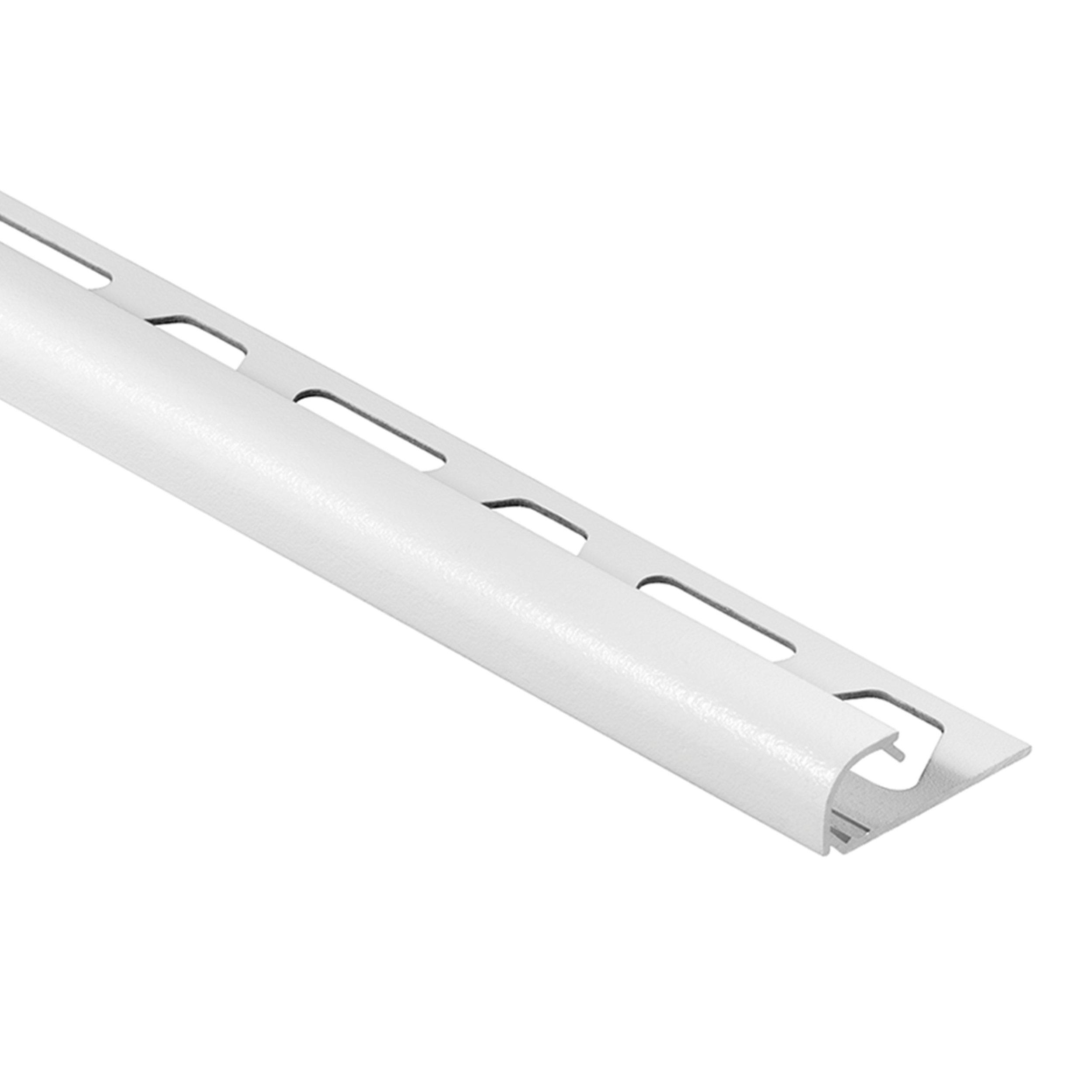 Schluter Rondec 1/2in. x 10ft. Textured Color-Coated Aluminum Matte White