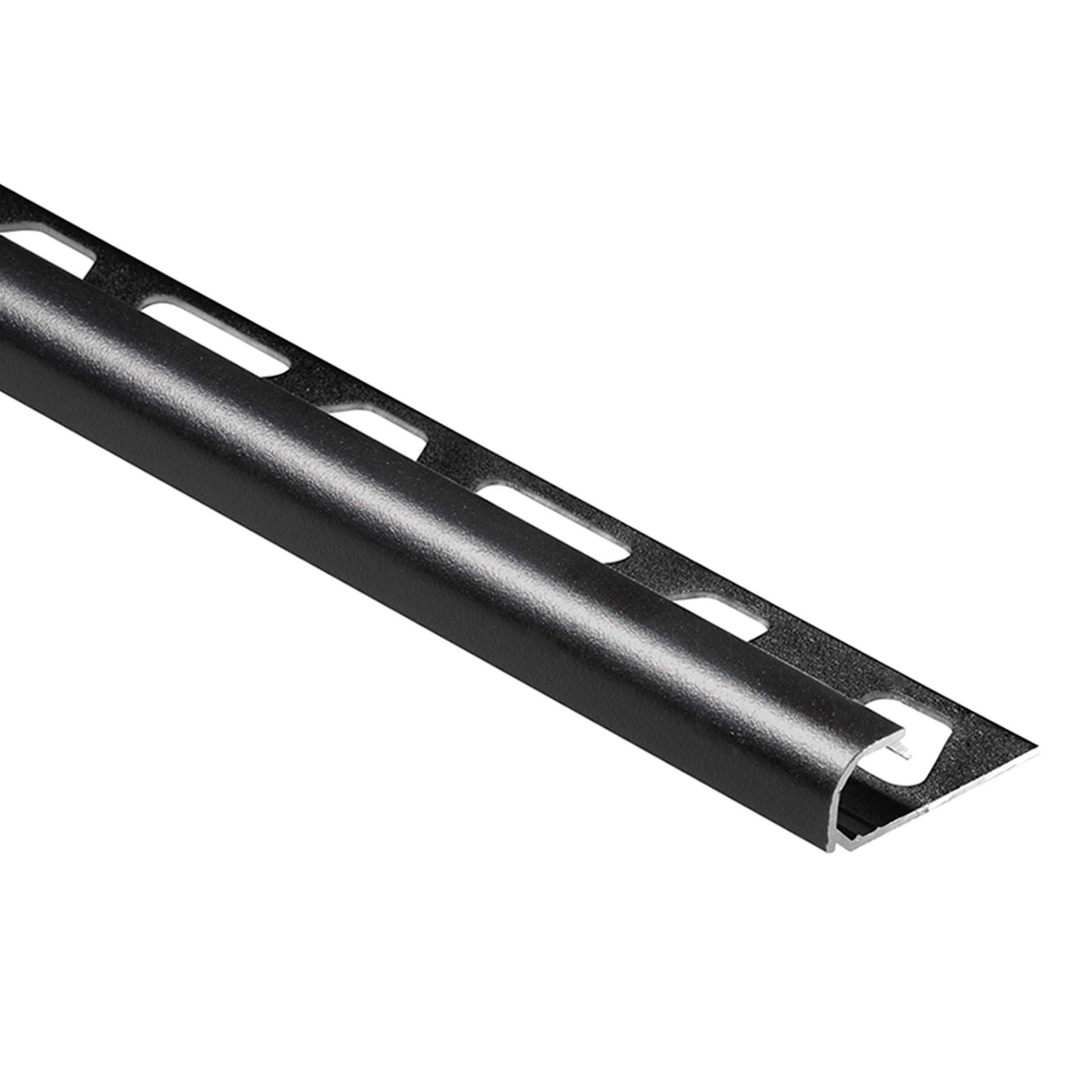 Schluter Rondec 1/2in. x 10ft. Textured Color-Coated Aluminum Matte Black