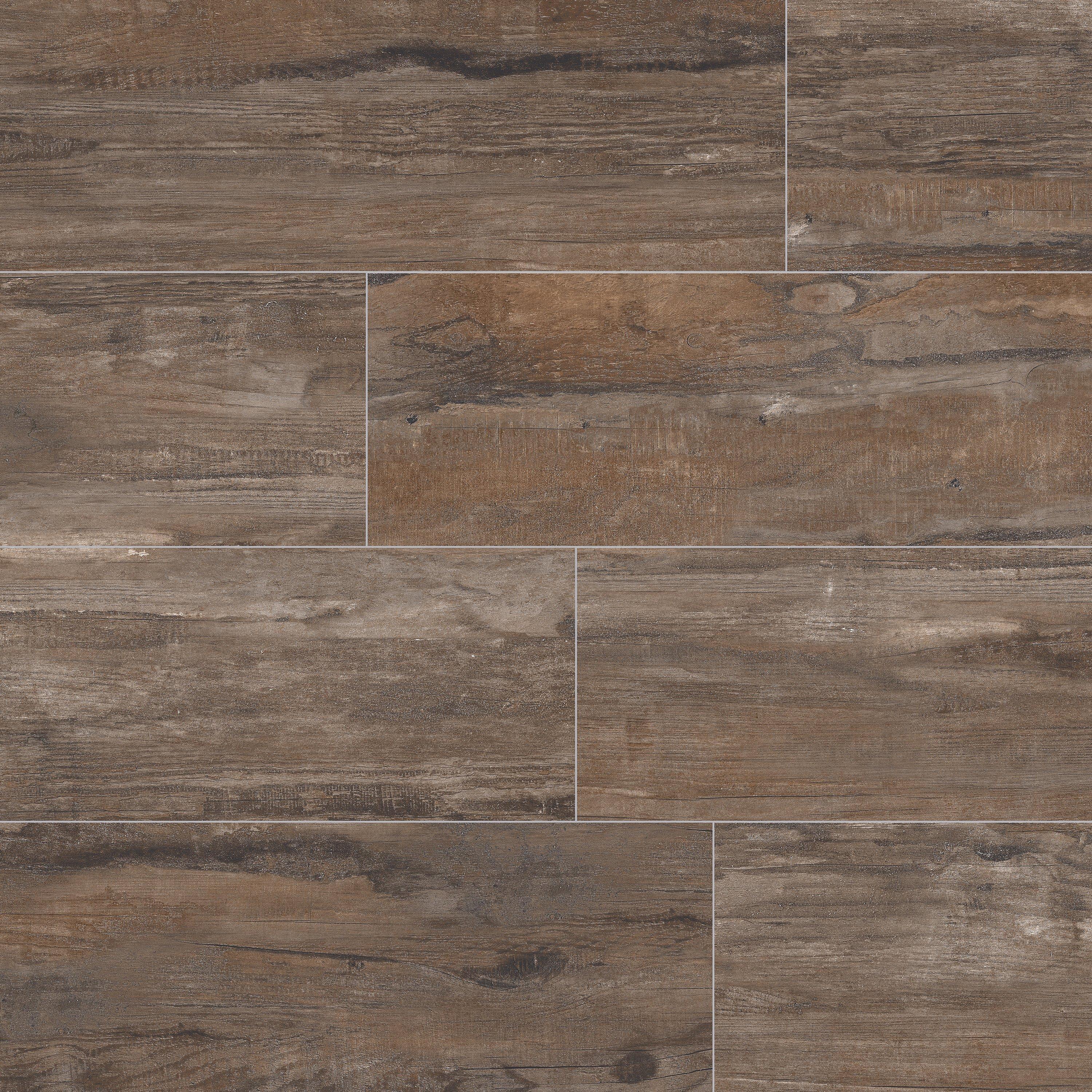 Westford Brown Wood Plank Matte Porcelain Tile