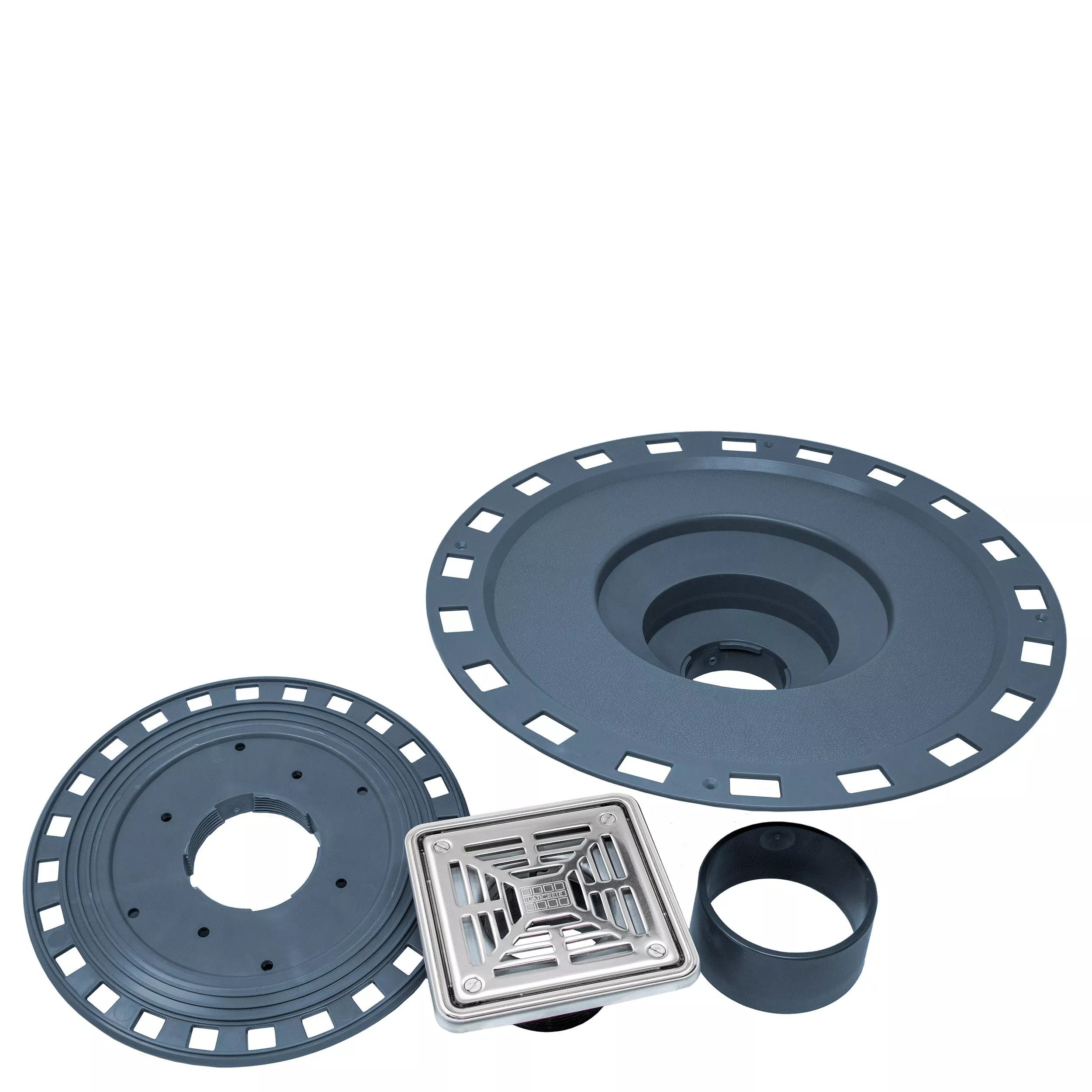 Laticrete Hydro Ban Bonding Flange PVC - Polished Stainless Grate