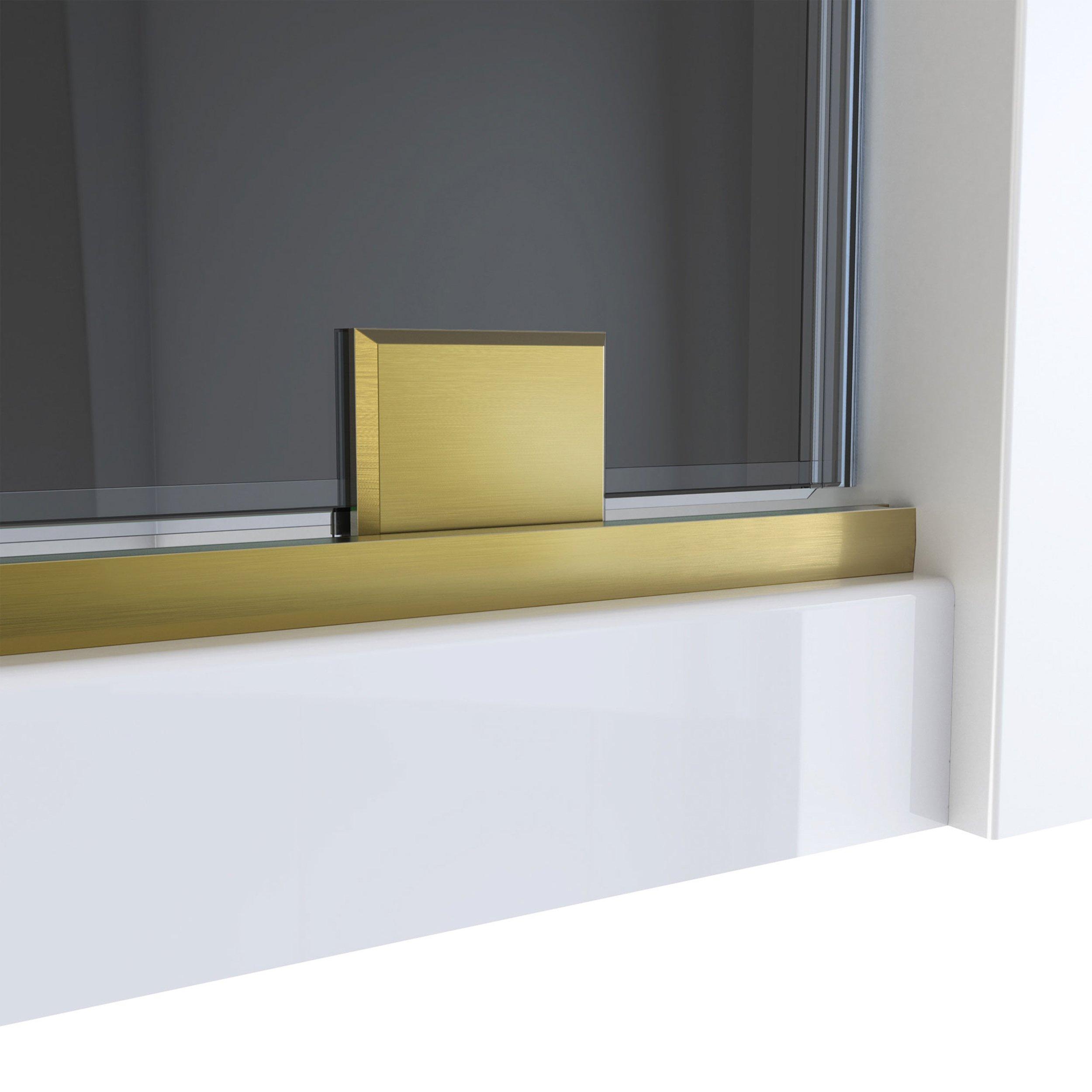 Mirage Brushed Gold Semi Frameless Shower Door