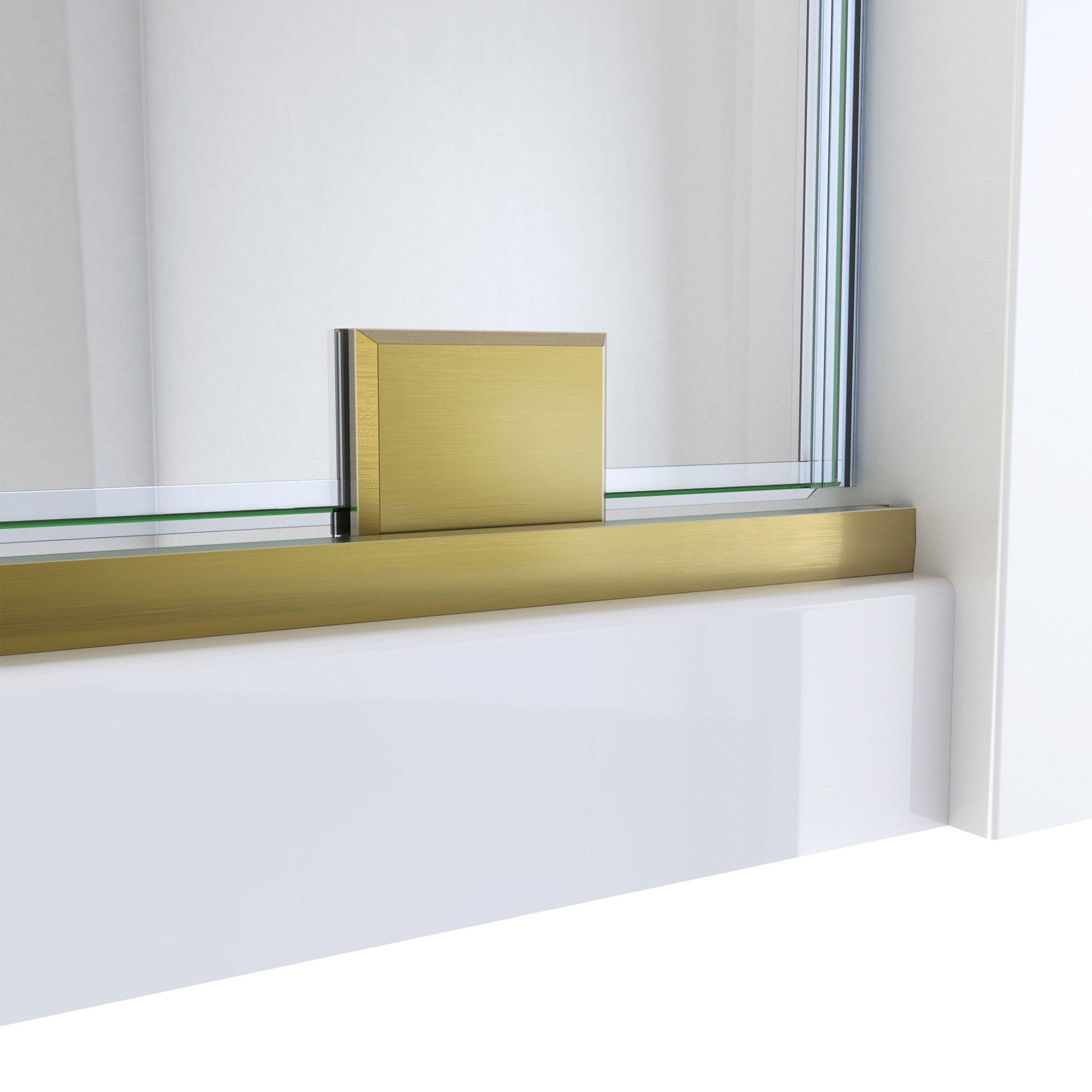 Mirage Brushed Gold Semi Frameless Shower Door