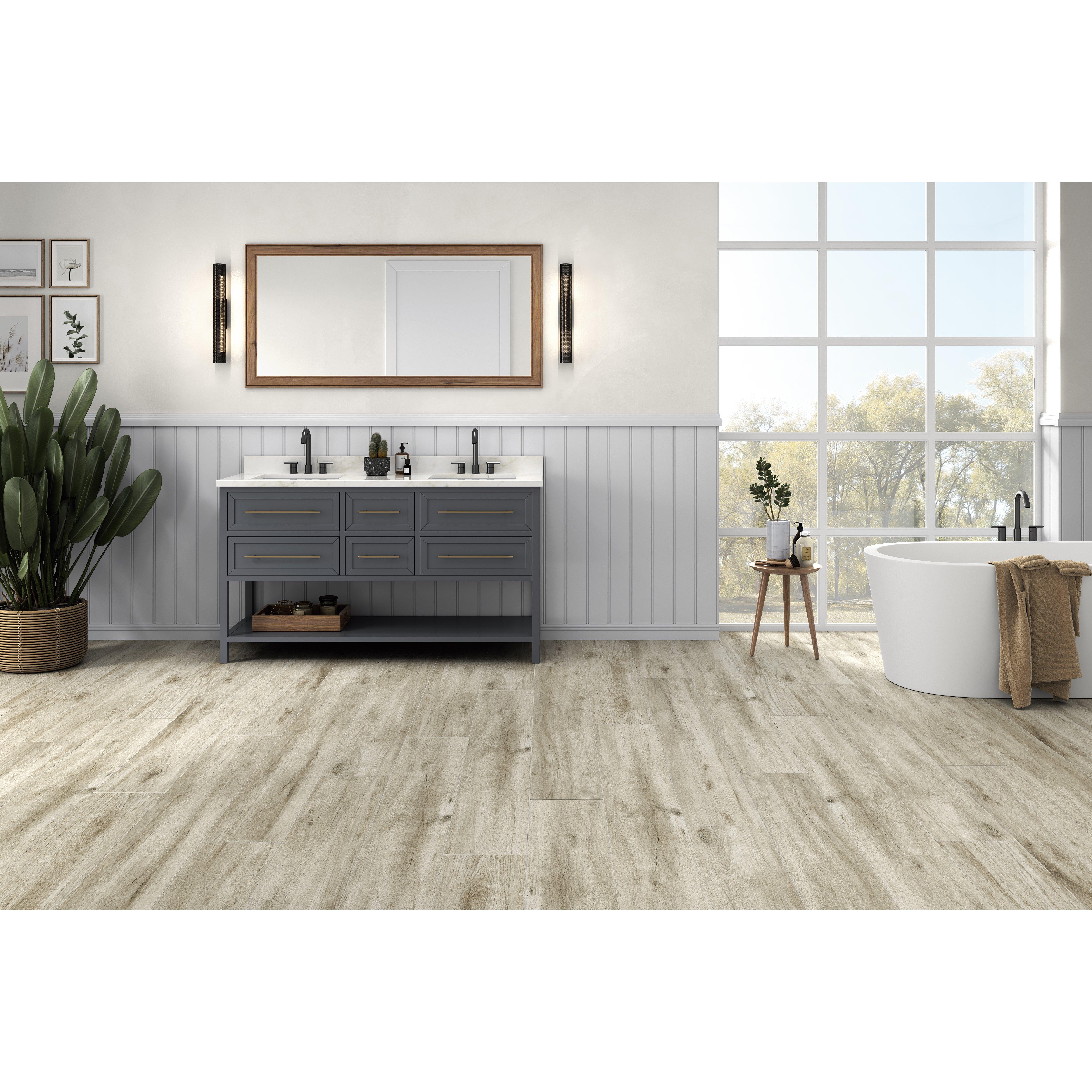 Meadow Blanco Wood Plank Matte Porcelain Tile