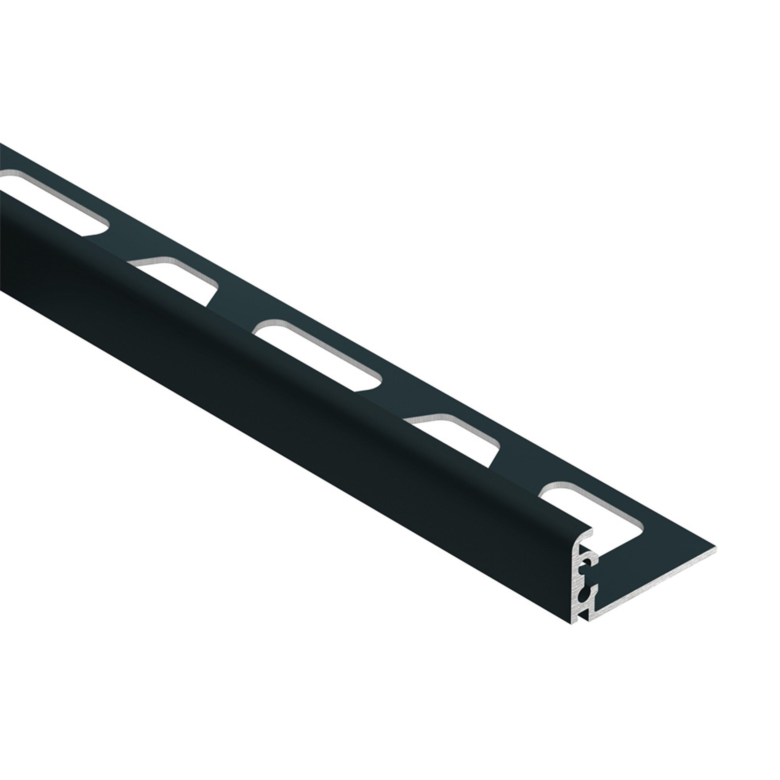 Schluter Jolly Edge Trim 1/2in. Textured Color-Coated Aluminum Matte Black