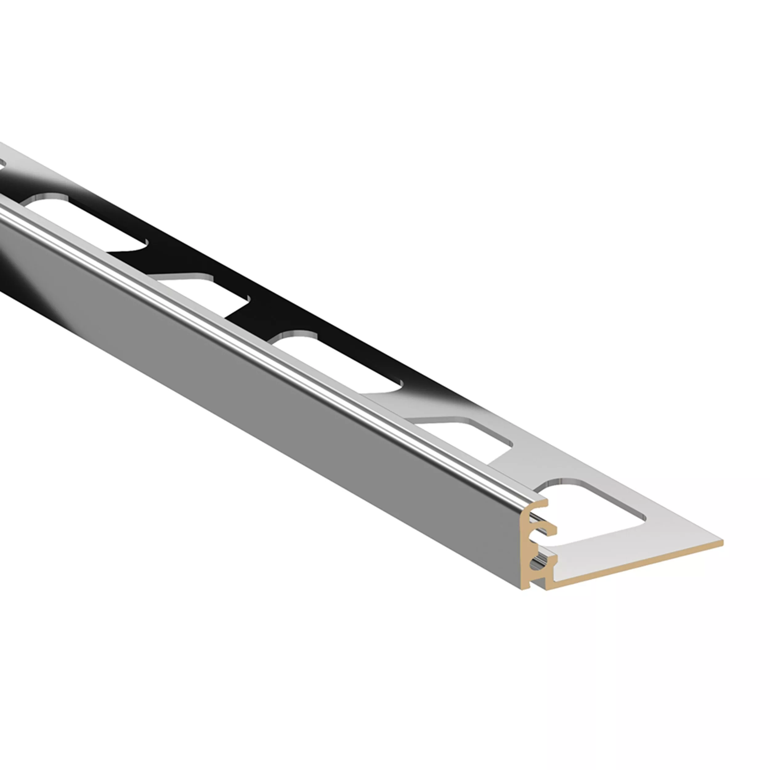Schluter Jolly Edge Trim 1/2in. Aluminum ChromePlated Solid Brass