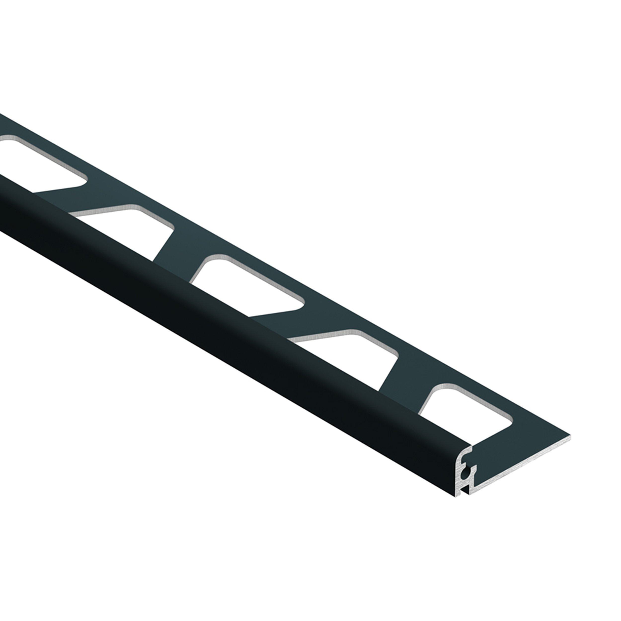 Schluter Jolly Edge Trim 1/4in. Textured Color-Coated Aluminum Matte Black