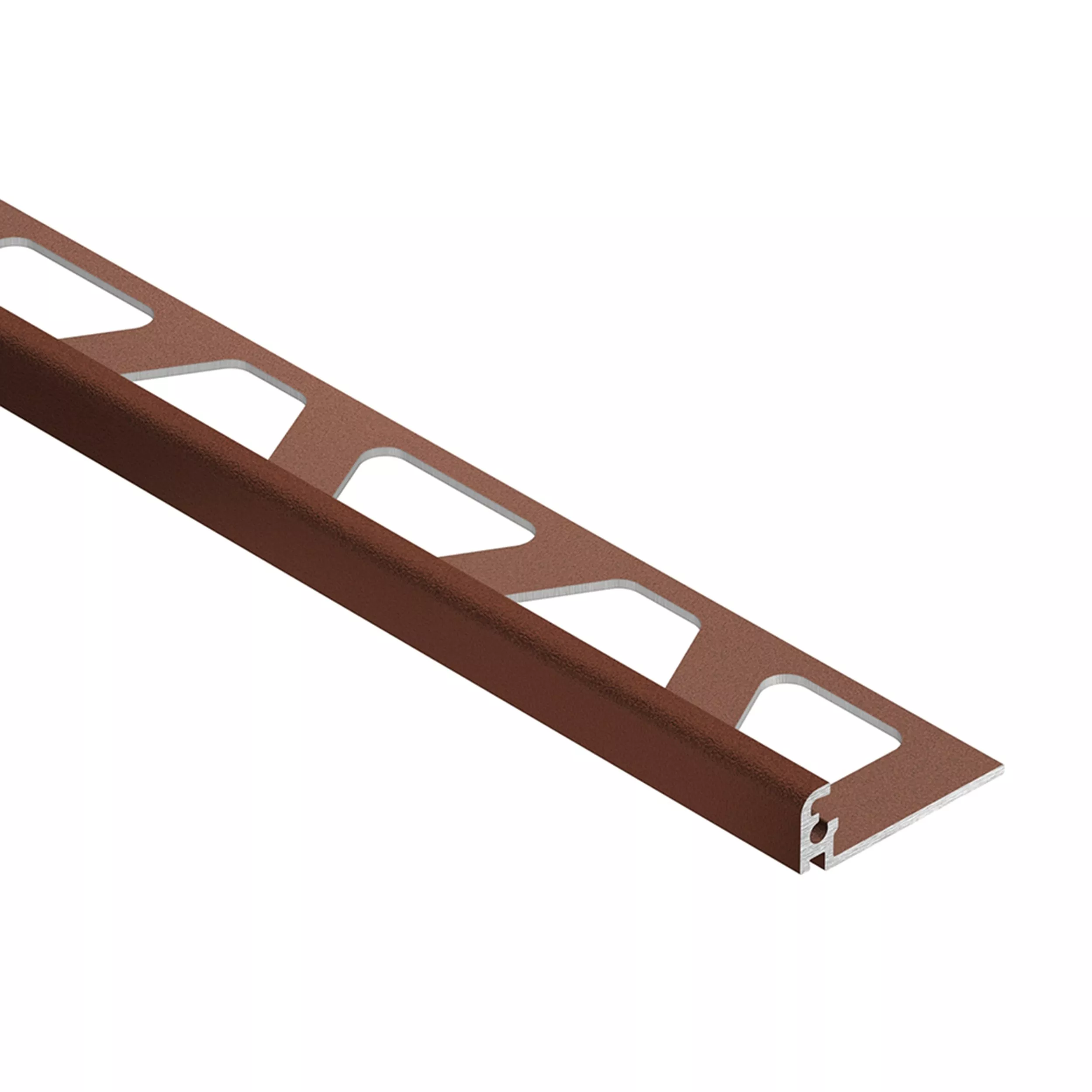 Schluter Jolly Edge Trim 3/8in. Textured Color-Coated Aluminum Rustic Brown